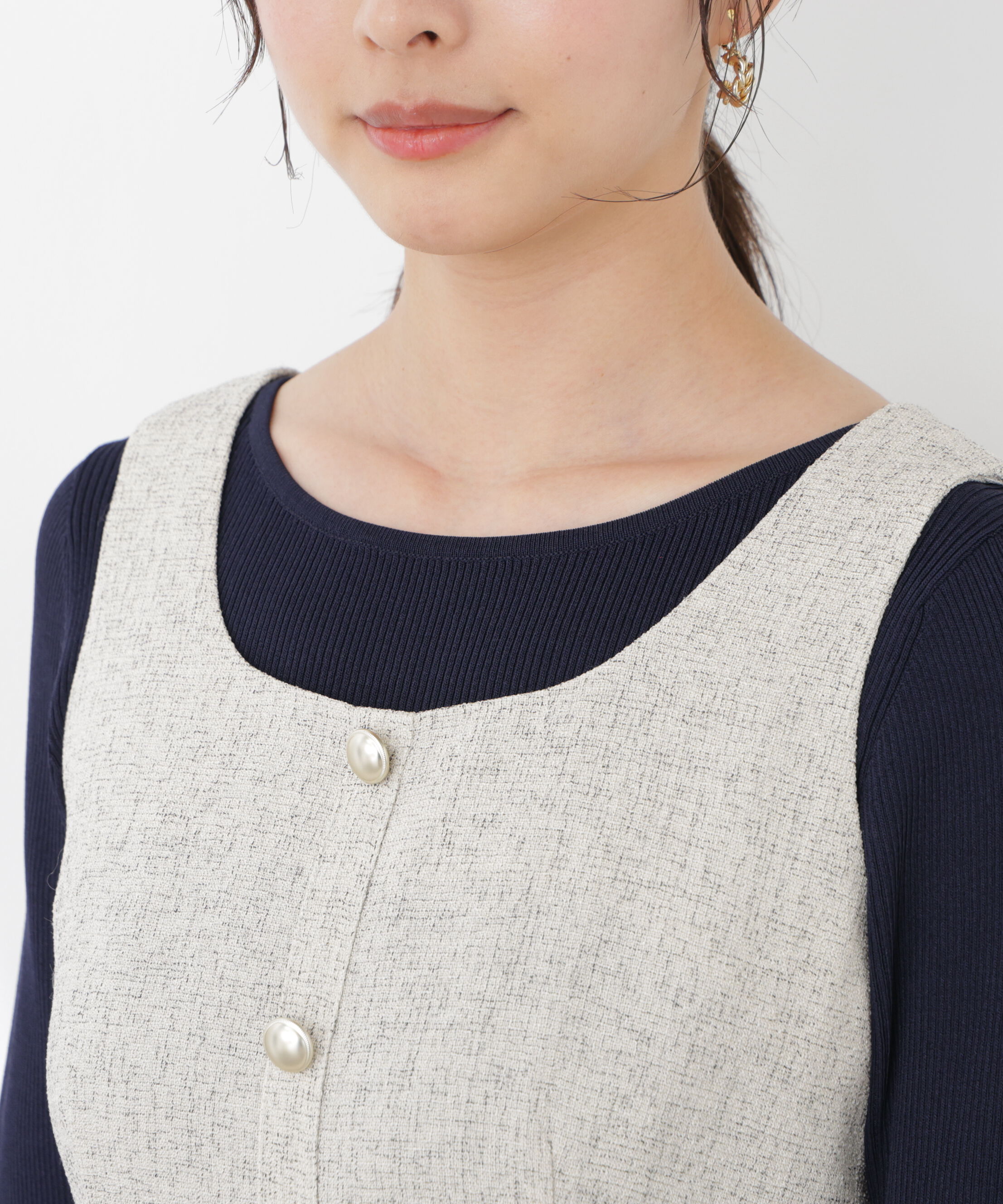 PROPORTION BODY DRESSING「スプリングツイードジャンスカ　26SS」|ワンピース|