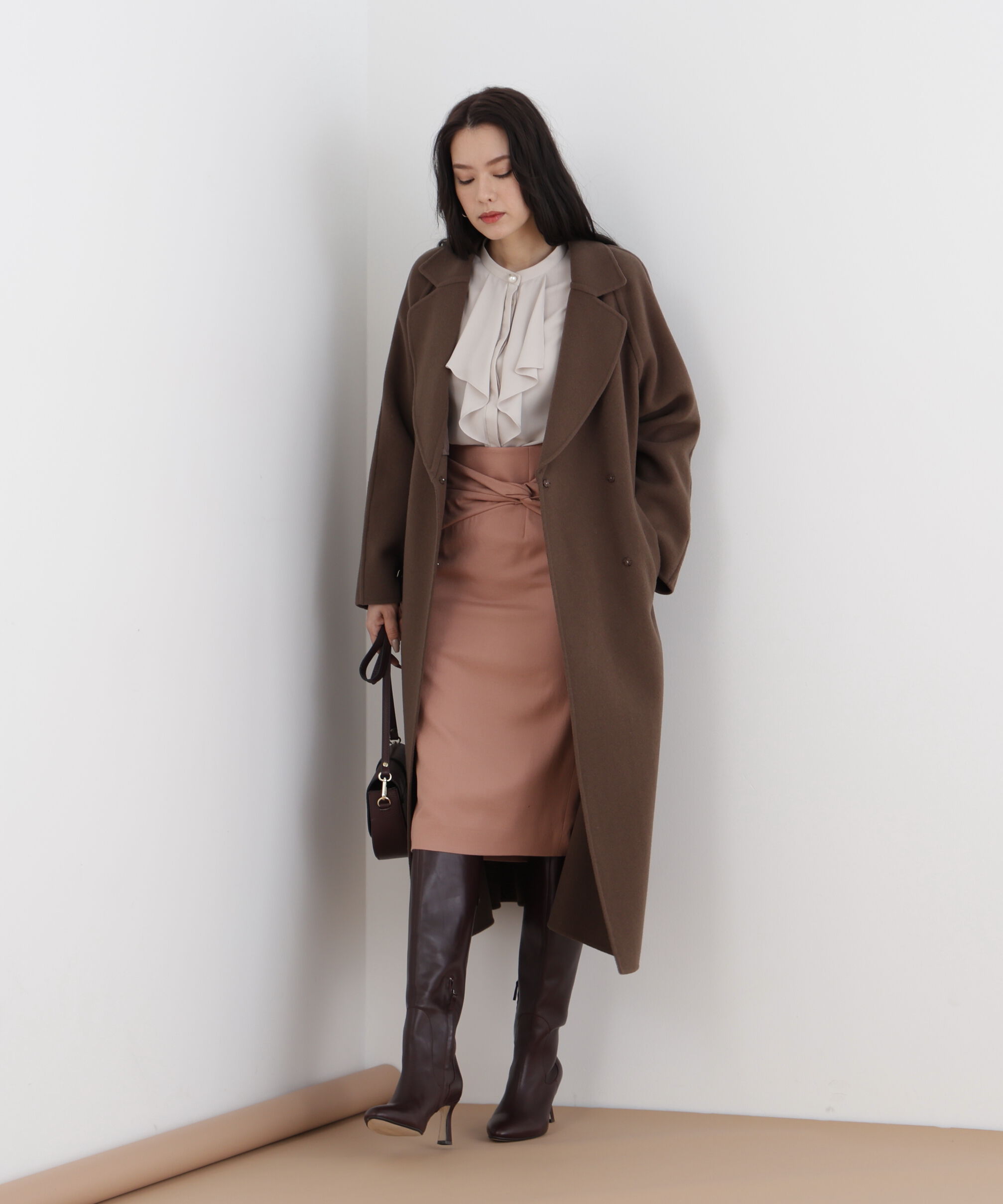  「◆フロントラッフルパール釦ブラウス」|シャツ・ブラウス|