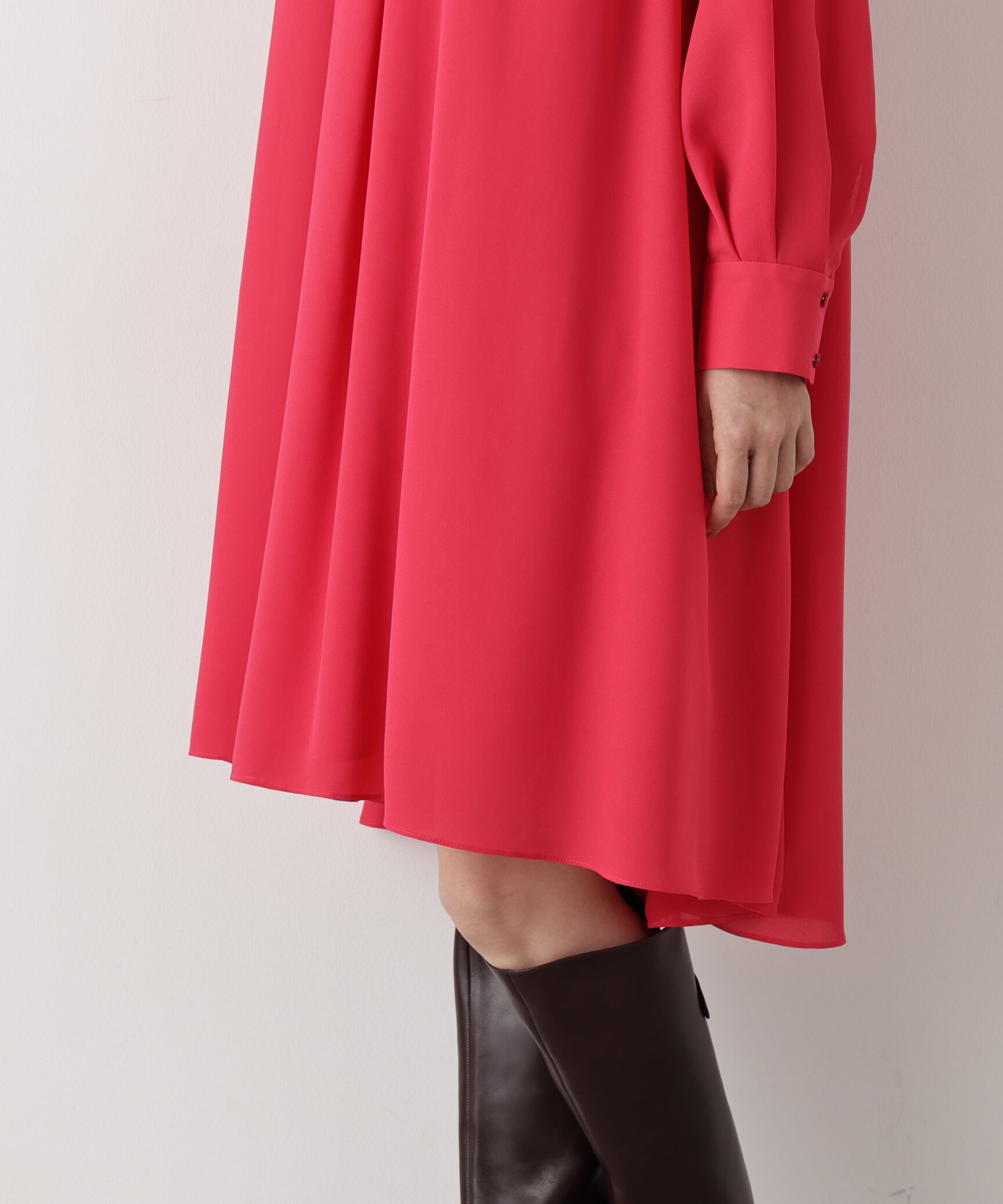  「◆タックフレアジョーゼットワンピース」|ワンピース|