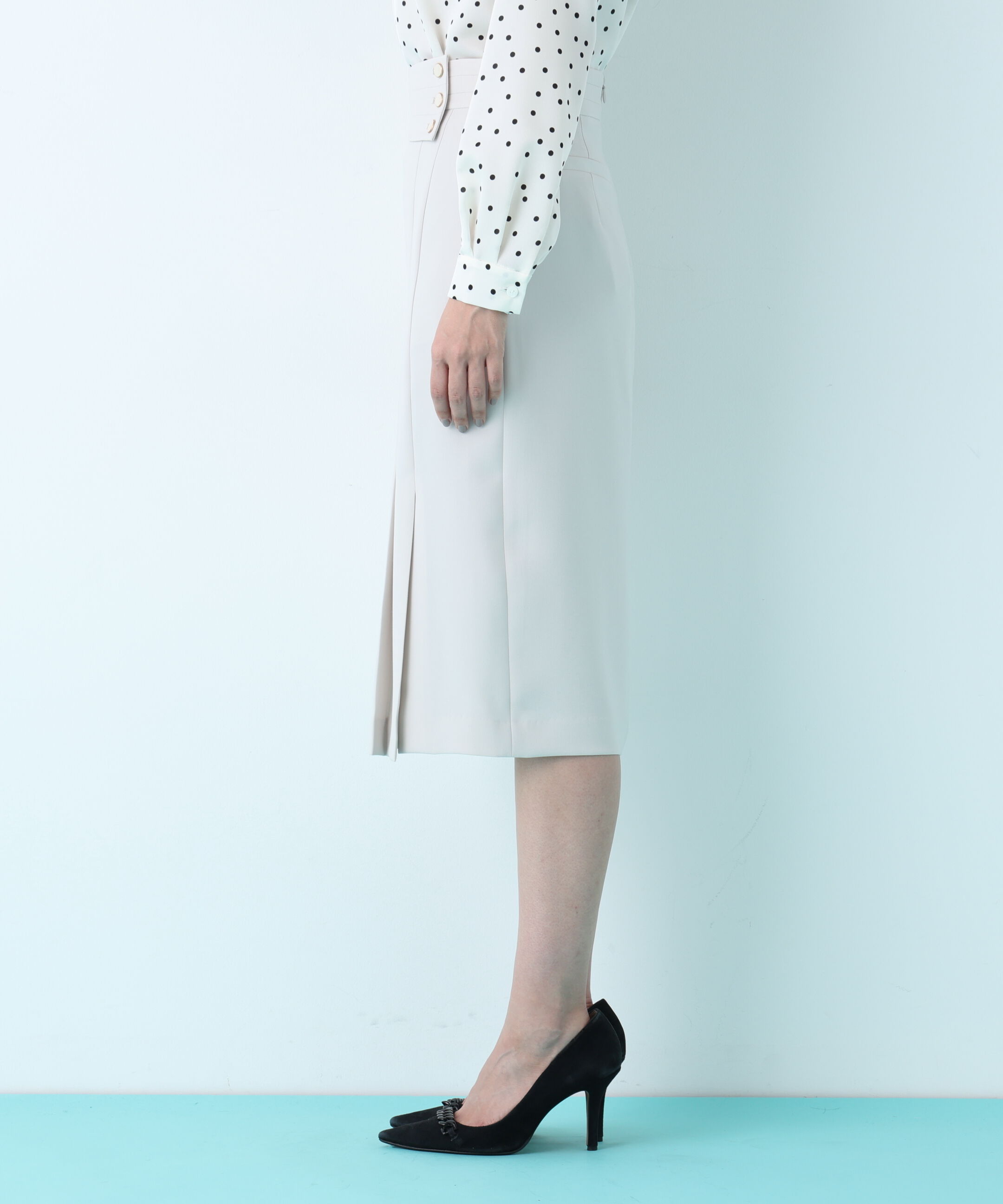  「アシンメトリックボタンラップスカート」|スカート|