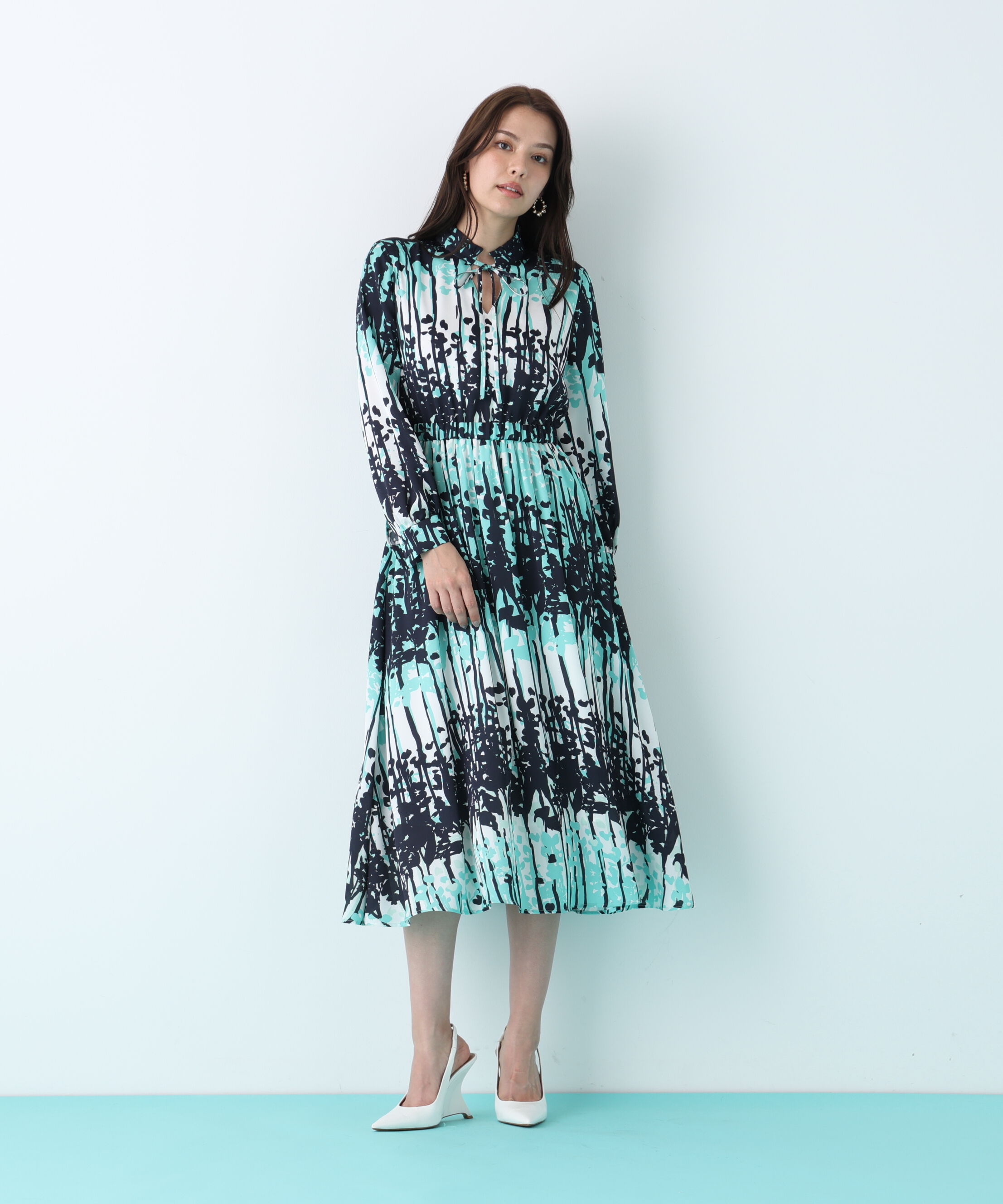  「インクフォレストプリントワンピース」|ワンピース|