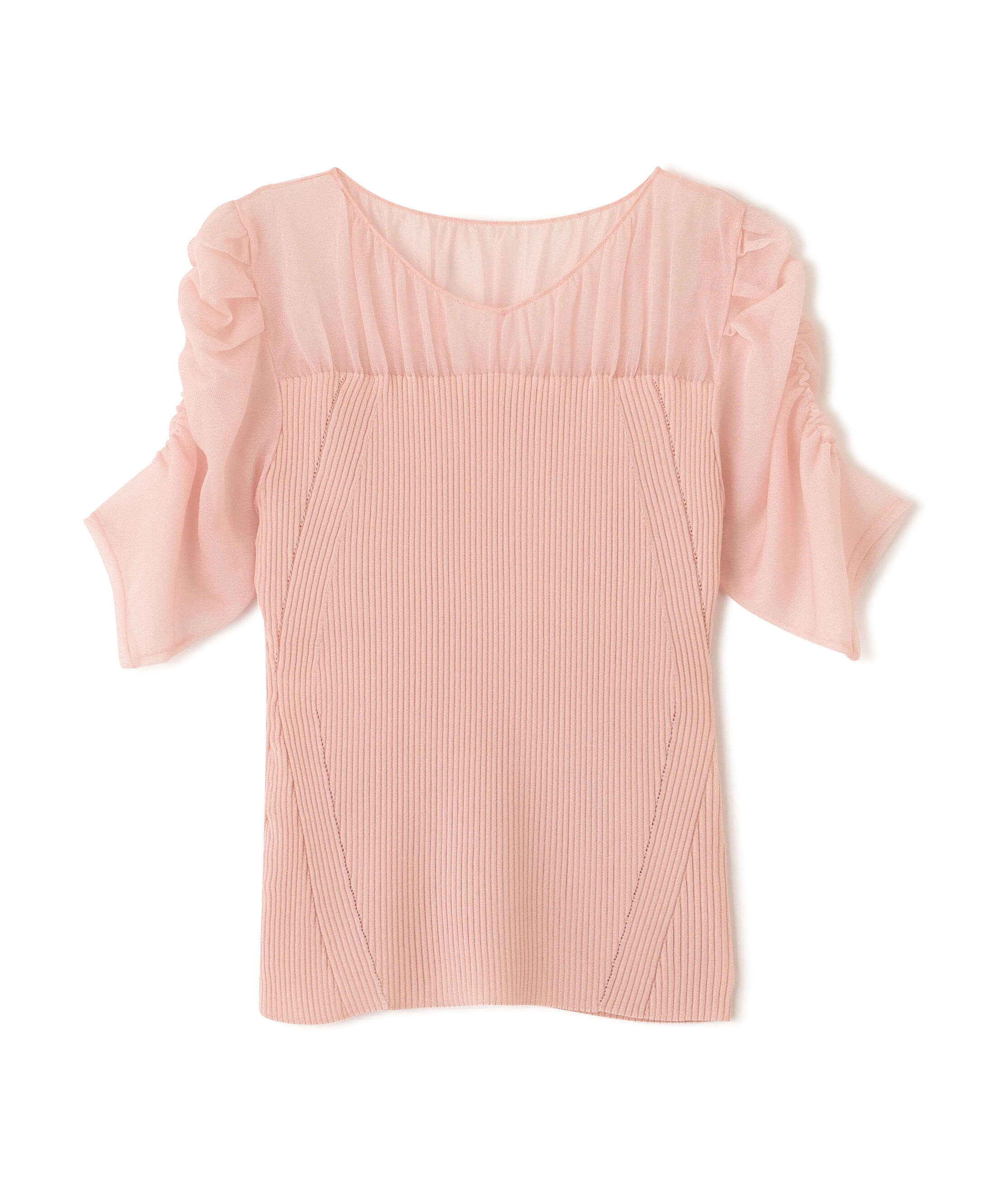  「ラメニットシアーコンビプルオーバー」|ニット・セーター|