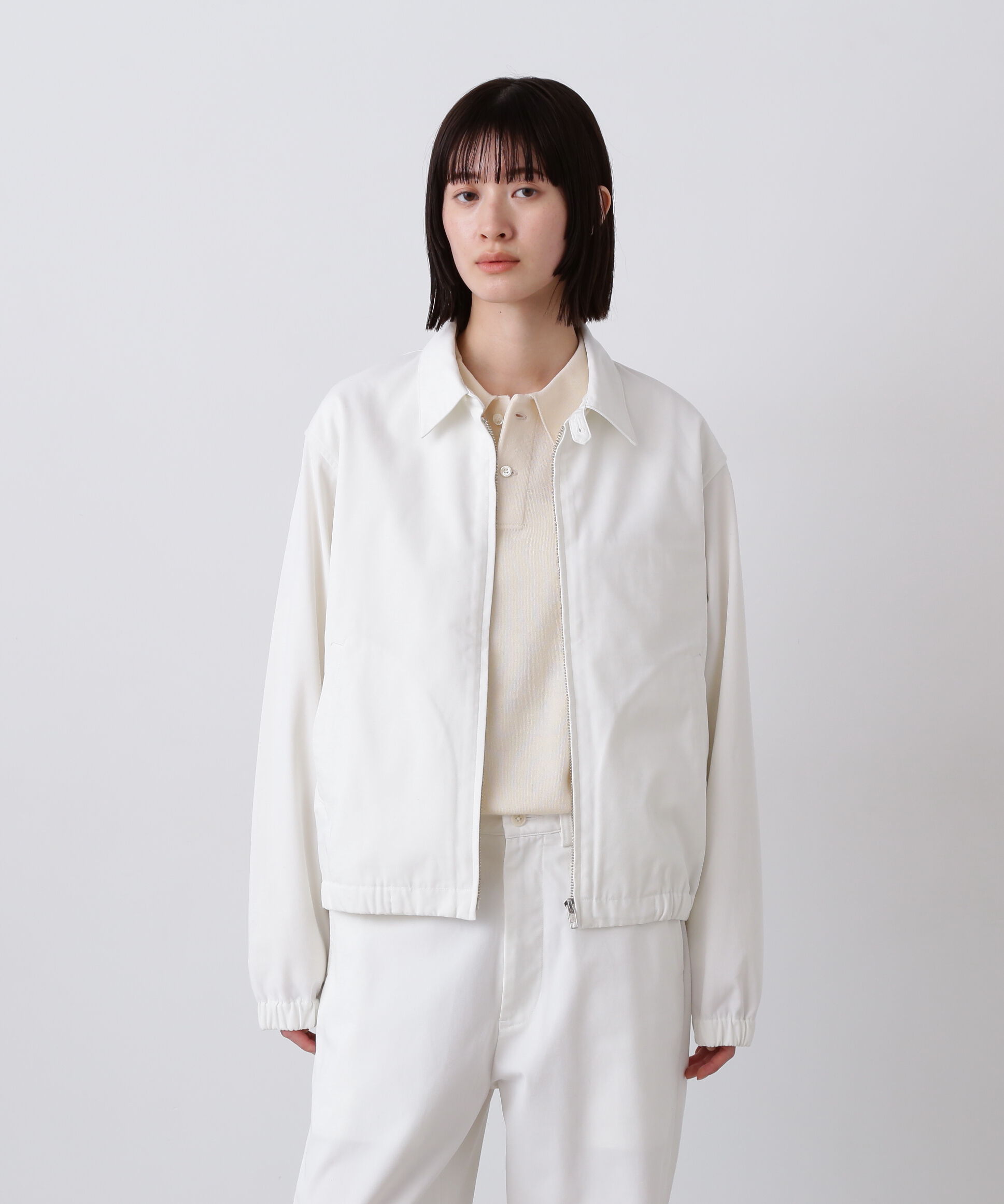 YLEVE 「Ｙ / ORGANIC COTTON / RECYCLE POLYESTER TWILL BLOUSON」|ブルゾン・スタジャン|ホワイト
