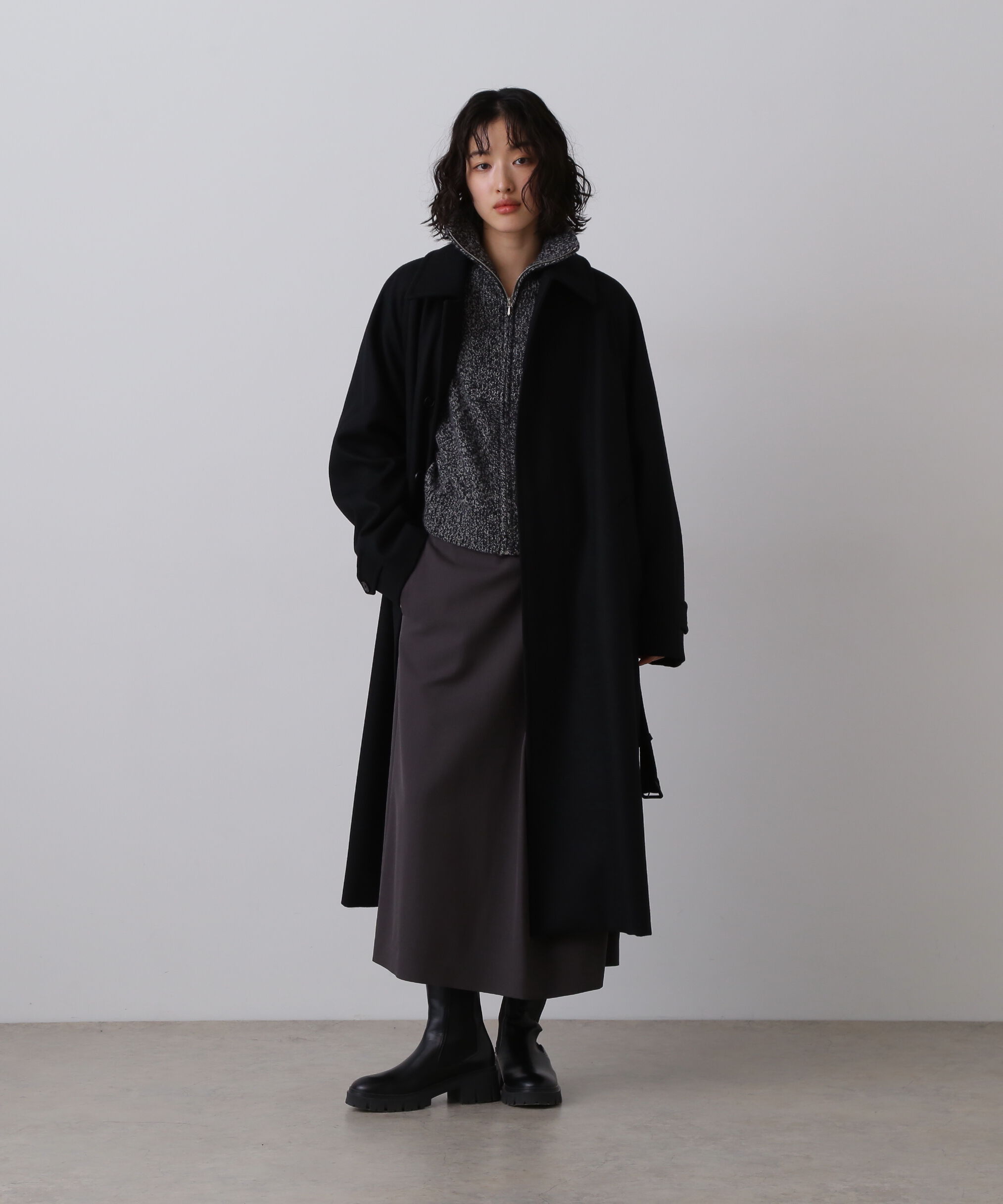 YLEVE 「YLEVE / MERINO WOOL TWILL WRAP SKIRT」|スカート|