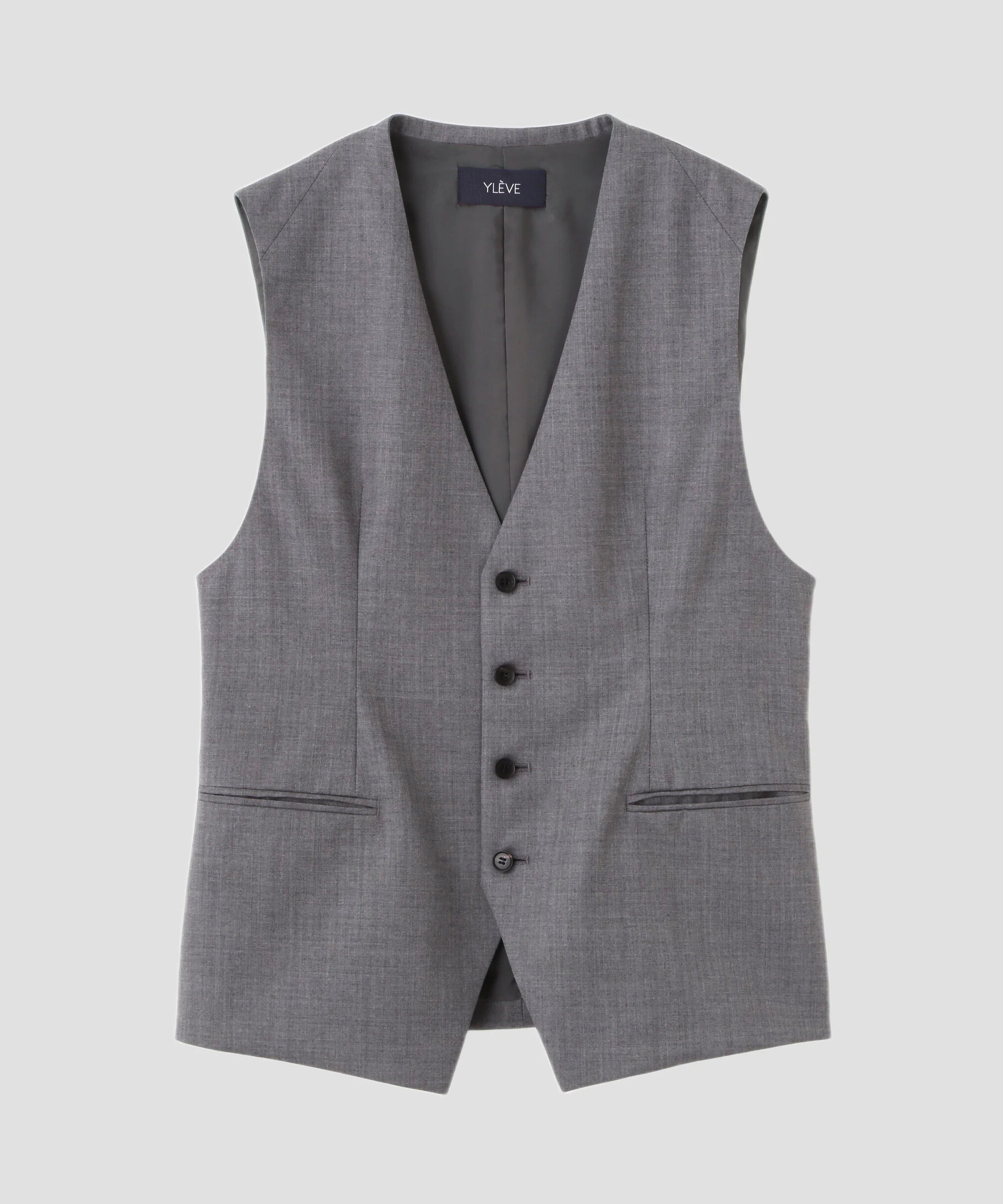 YLEVE 「YLEVE / SUPER120'S CHAMBRAY WOOL VEST」|ブルゾン・スタジャン|