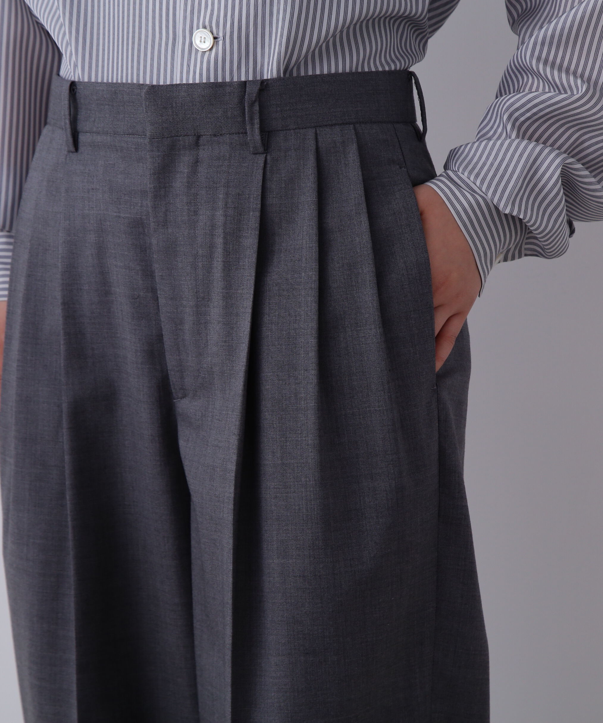 YLEVE 「YLEVE / SUPER120'S CHAMBRAY WOOL 3TACK TROUSERS」|その他|