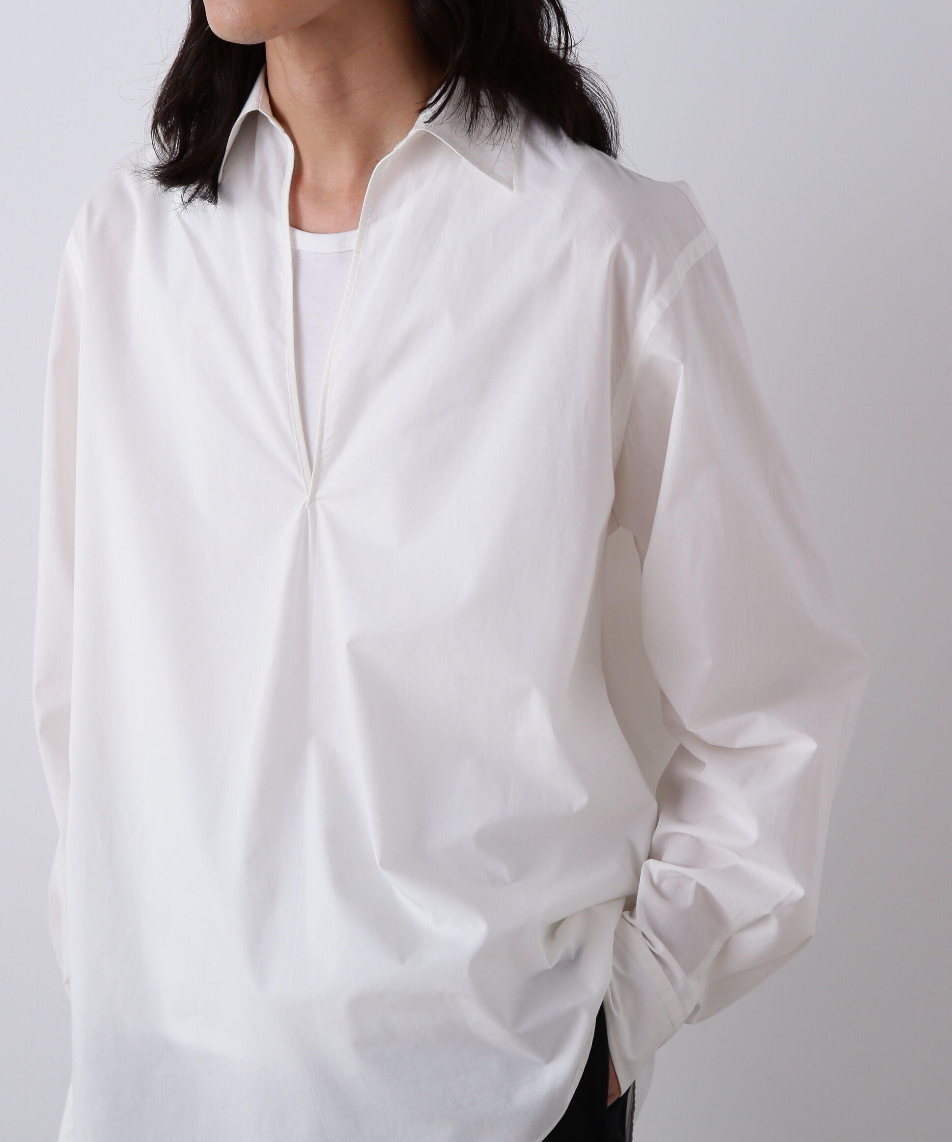 YLEVE 「YLEVE / COTTON SILK TYPEWRITER SKIPPER SHIRT」|シャツ・ブラウス|