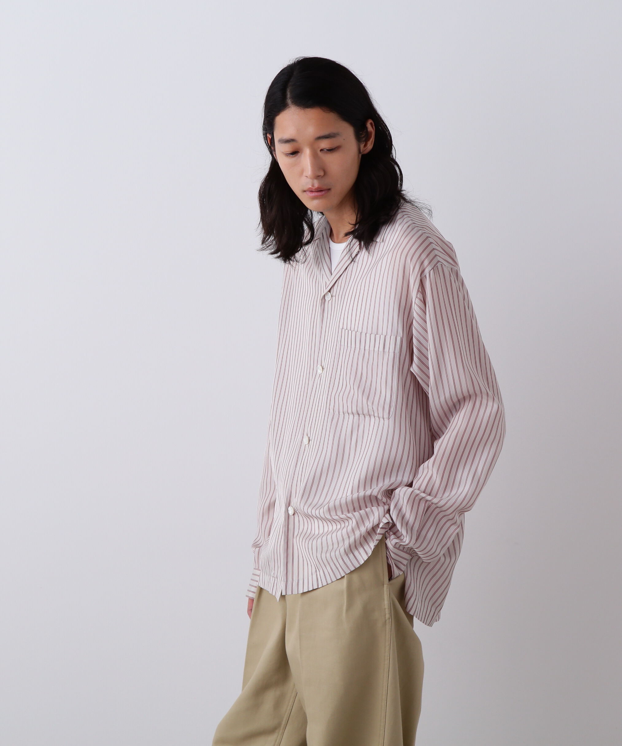 YLEVE 「YLEVE / ACETATE CUPRA STRIPE PAJAMA SHIRT」|シャツ・ブラウス|