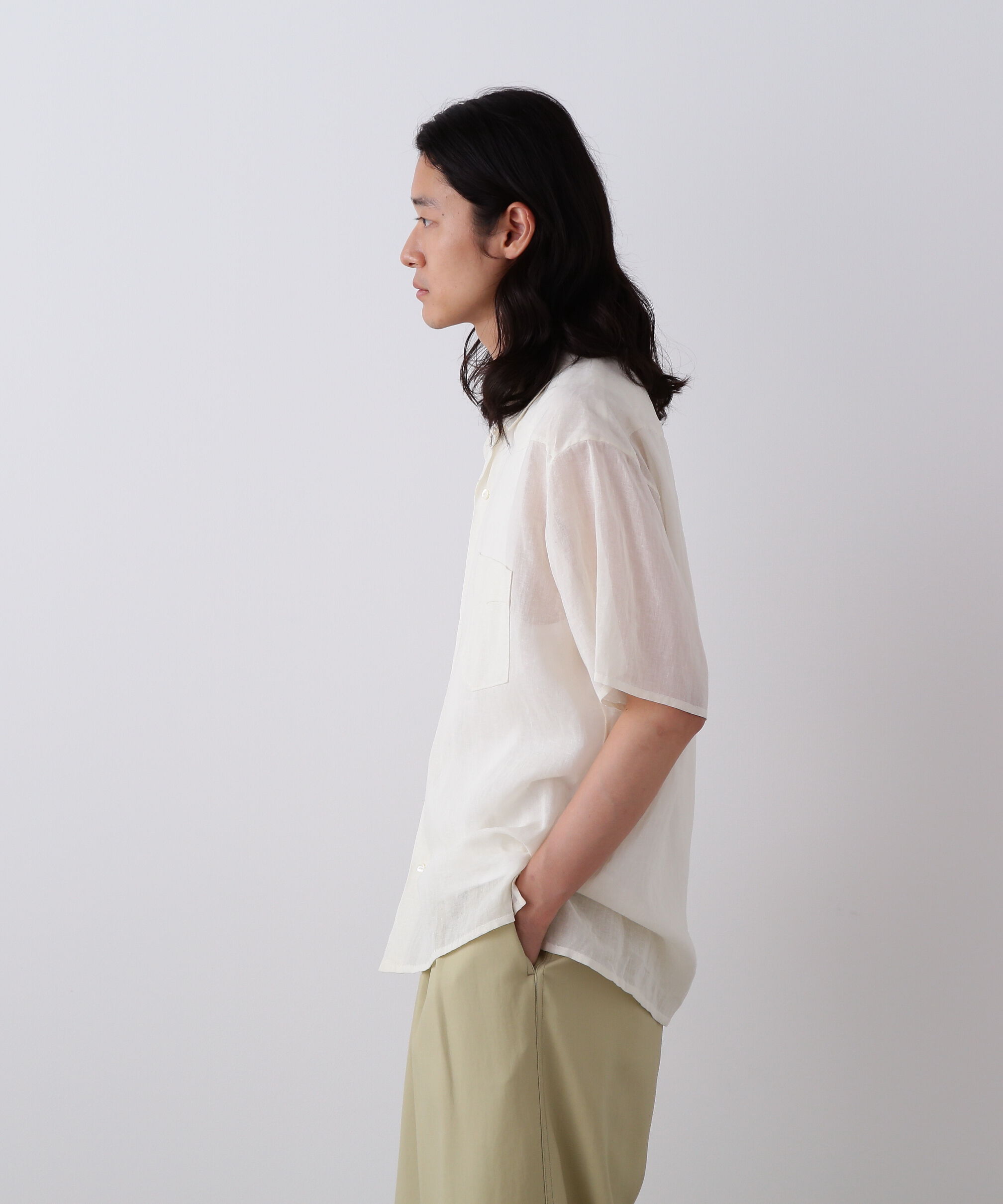 YLEVE 「YLEVE / COTTON RAMIE VOILE HAND STITCH SHIRT」|シャツ・ブラウス|