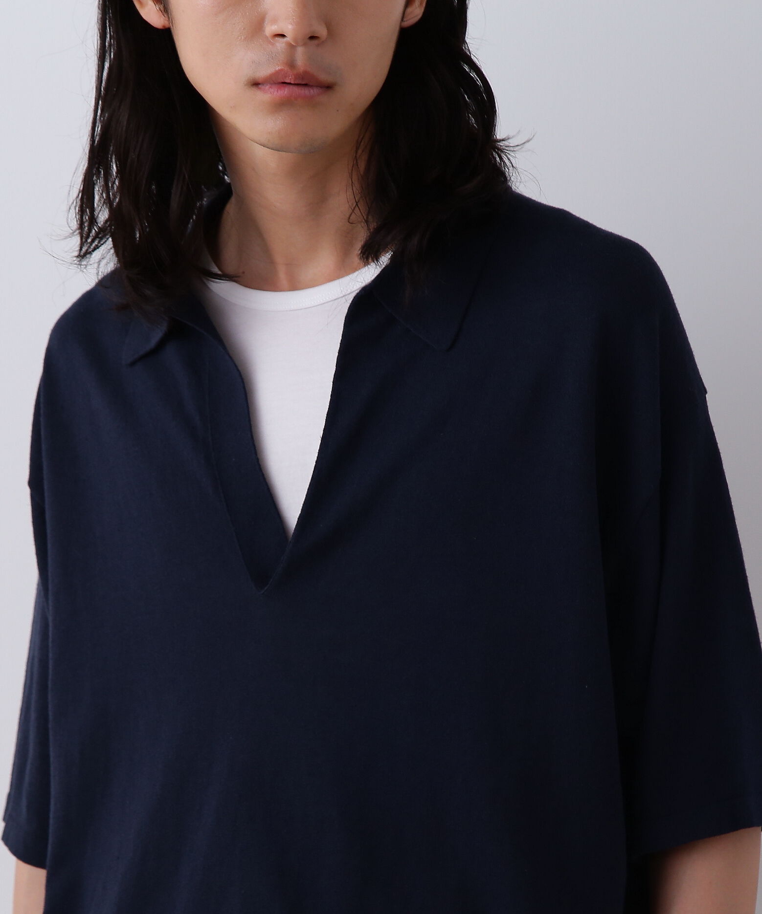 YLEVE 「YLEVE / COTTON LINEN KNIT SKIPPER POLO」|ニット・セーター|