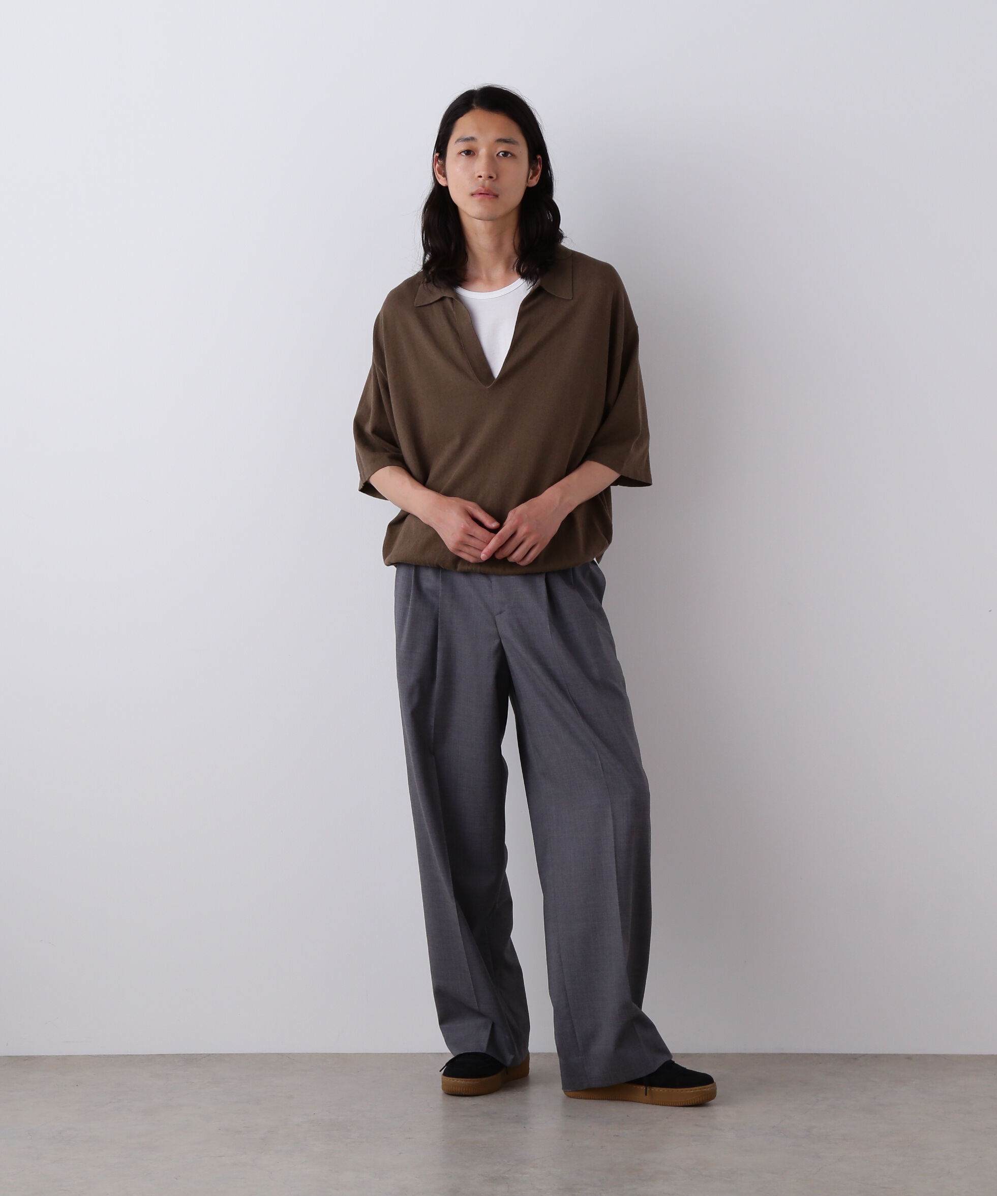 YLEVE 「YLEVE / COTTON LINEN KNIT SKIPPER POLO」|ニット・セーター|