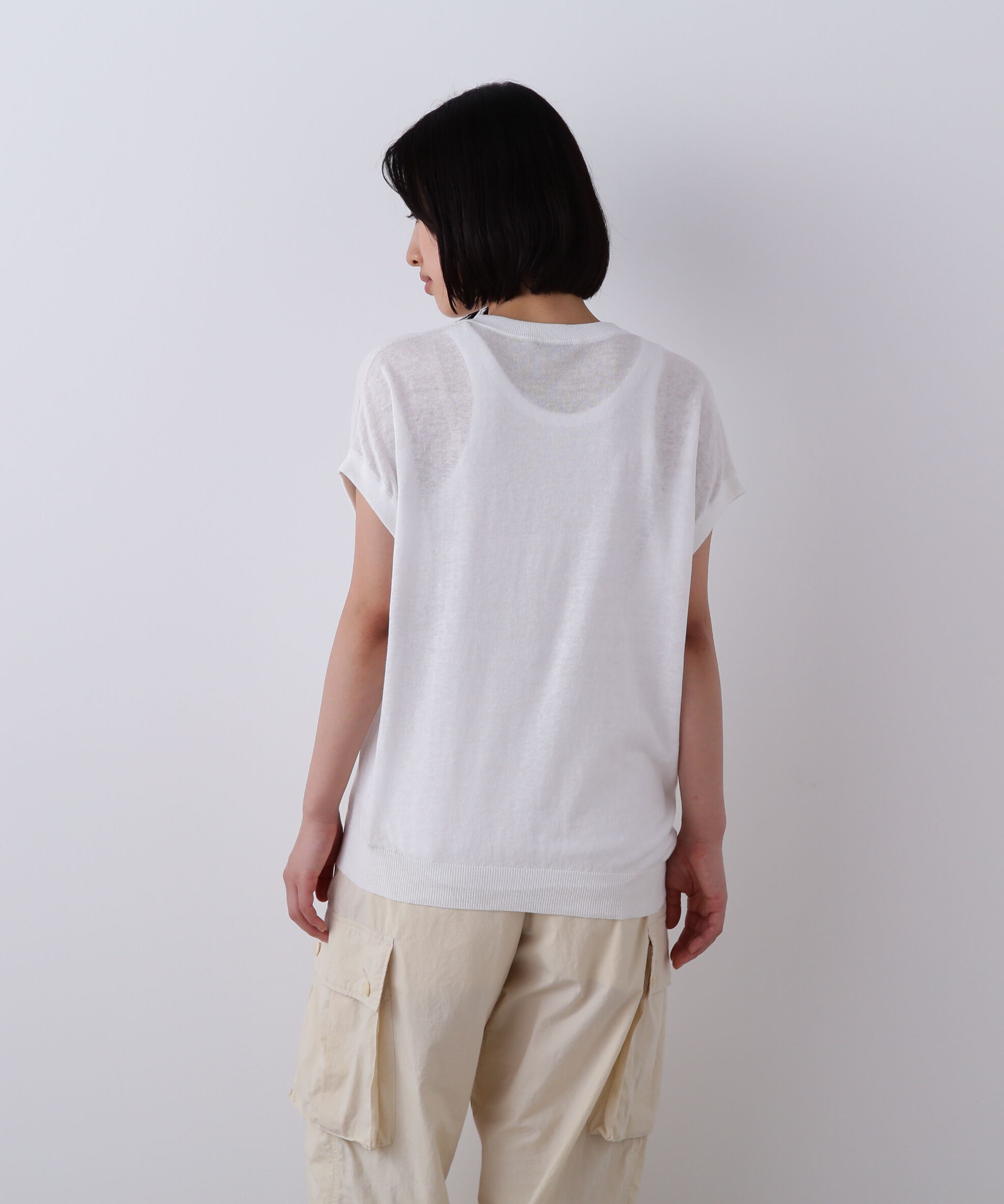 YLEVE 「YLEVE / COTTON LINEN KNIT ASYMMETRY PULLOVER」|ニット・セーター|
