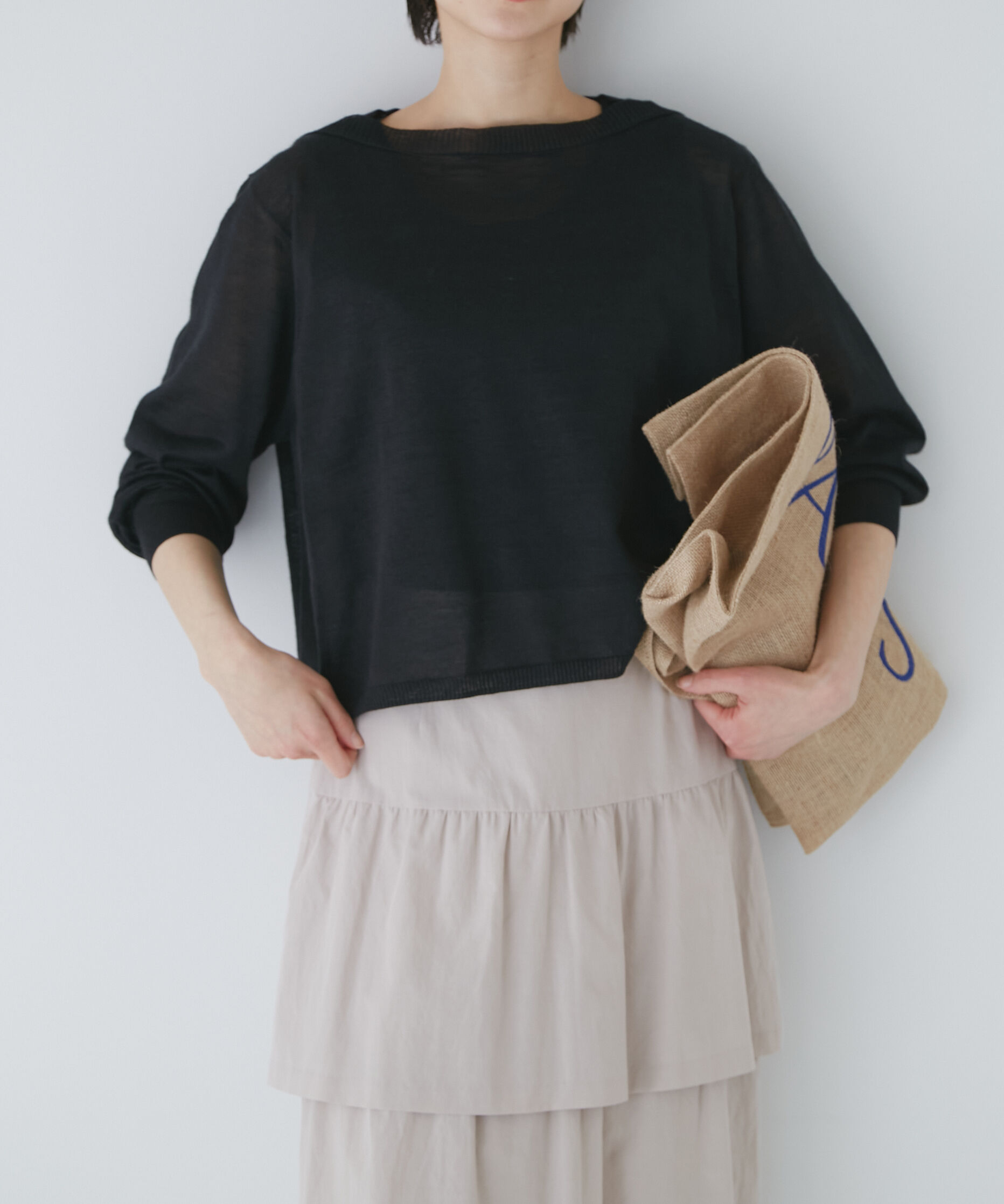  「◆ラミーハイゲージプルオーバー」|ニット・セーター|ブラック