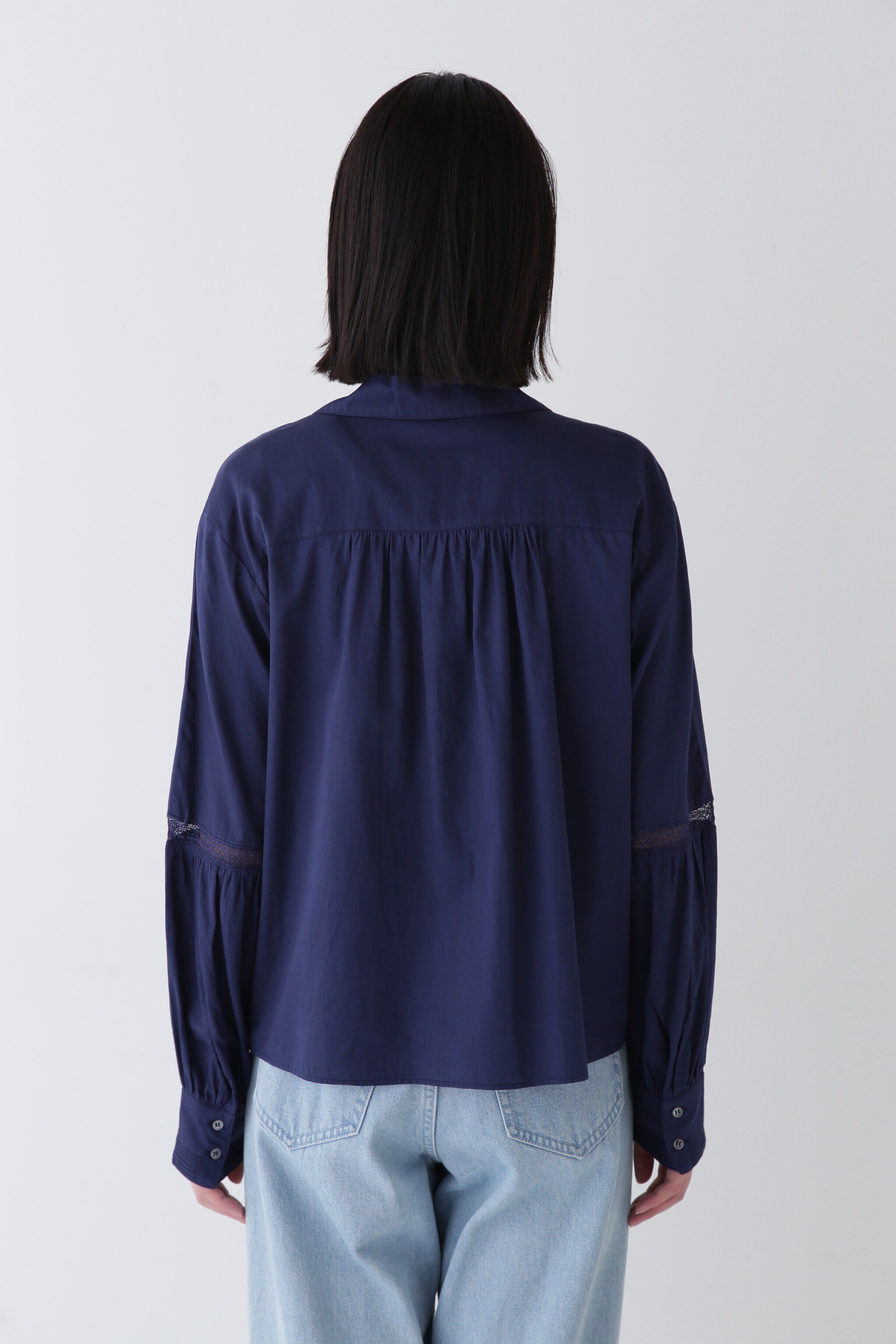  「◆コットンサテンインドスキッパーブラウス」|シャツ・ブラウス|