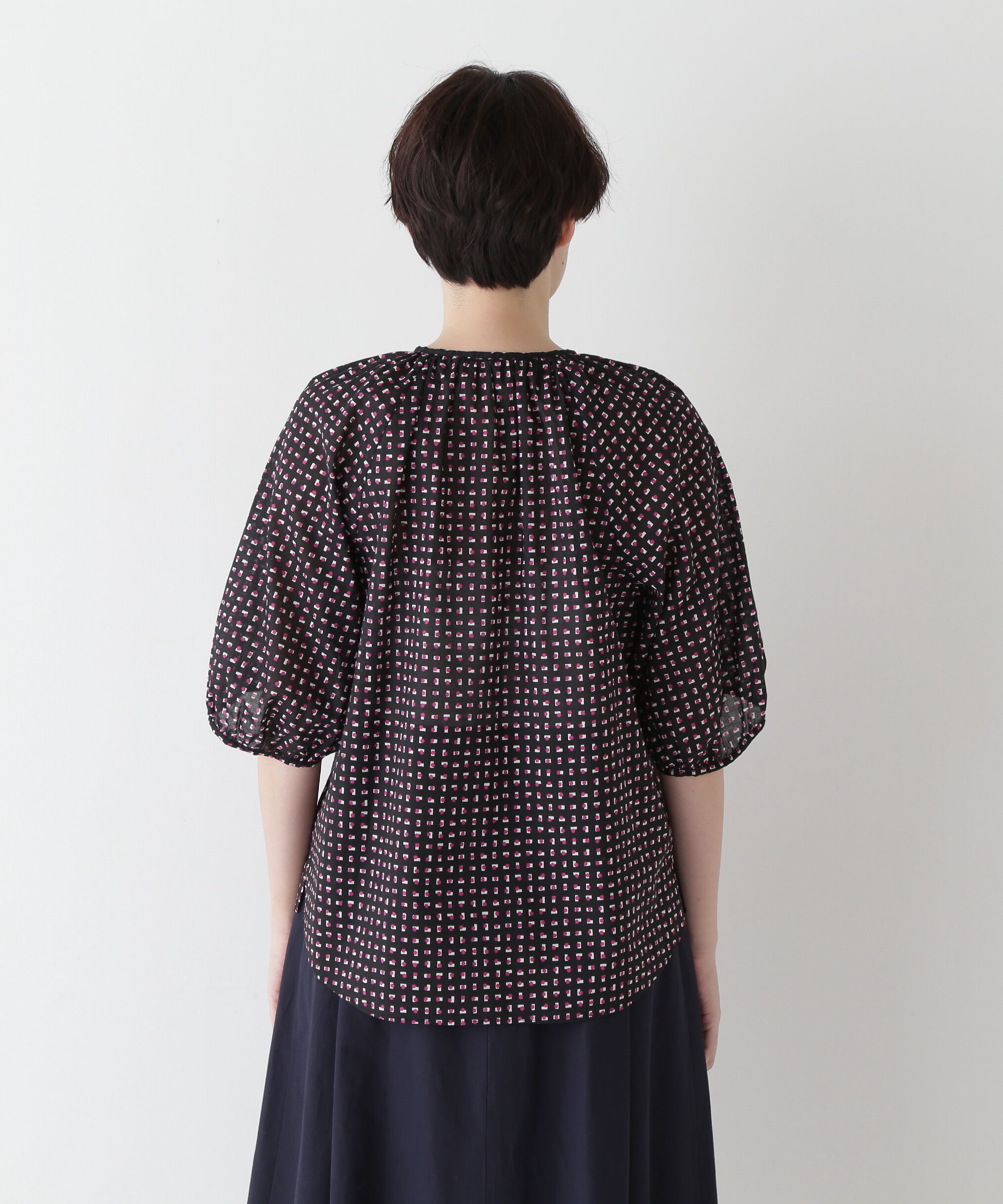  「◆プリントギャザーブラウス」|シャツ・ブラウス|