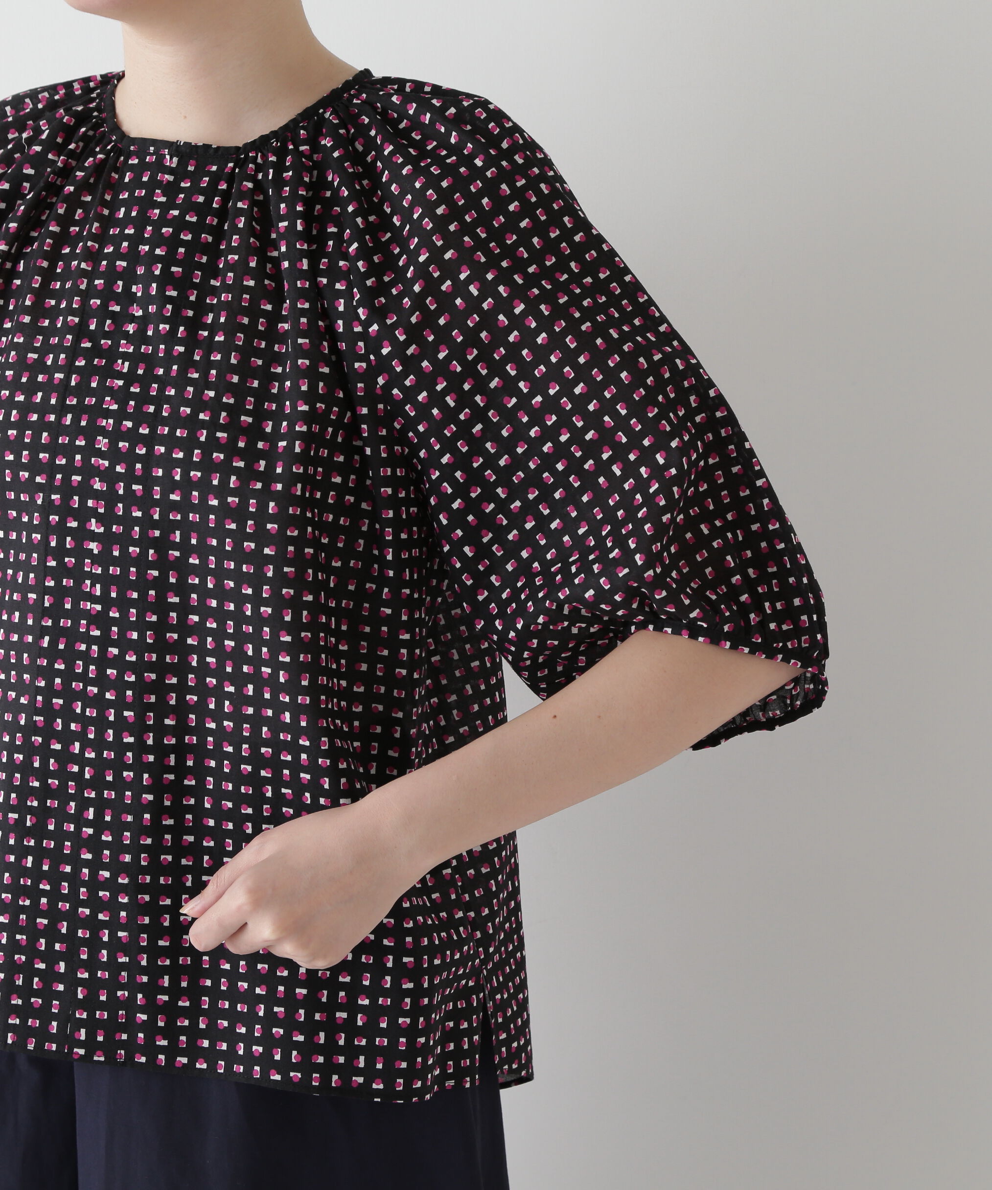  「◆プリントギャザーブラウス」|シャツ・ブラウス|