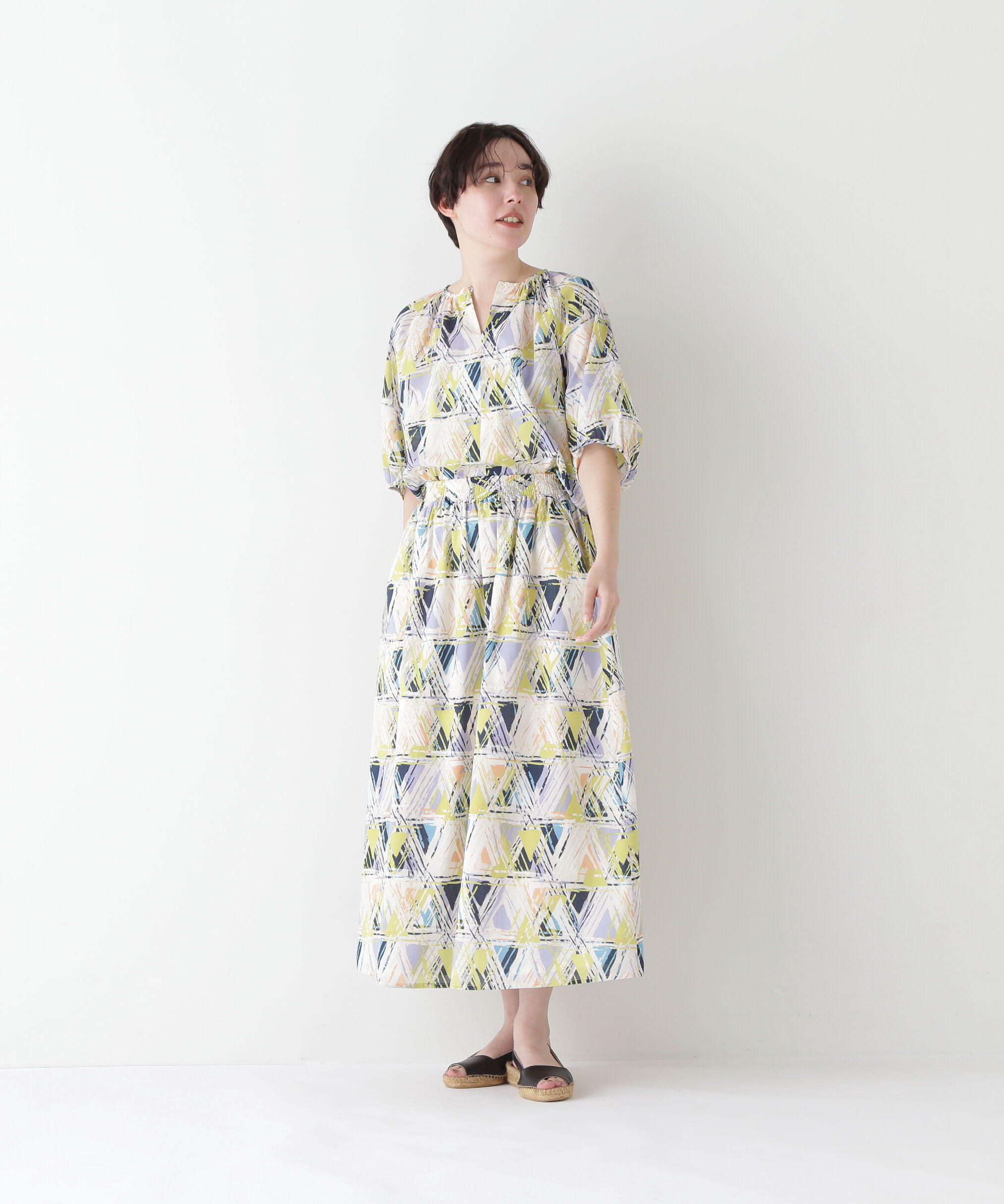  「◆プリントギャザーフレアースカート」|スカート|