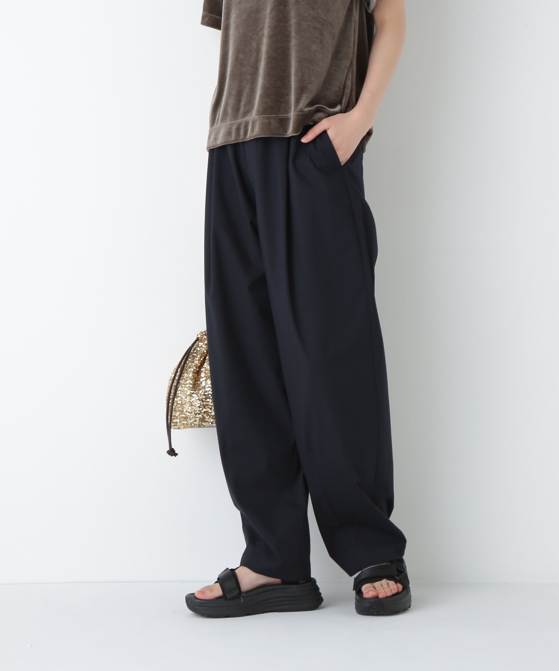  「◆ＴＲ&times;ＴＣポプリンストレッチイージーカーブパンツ」|その他|ネイビー