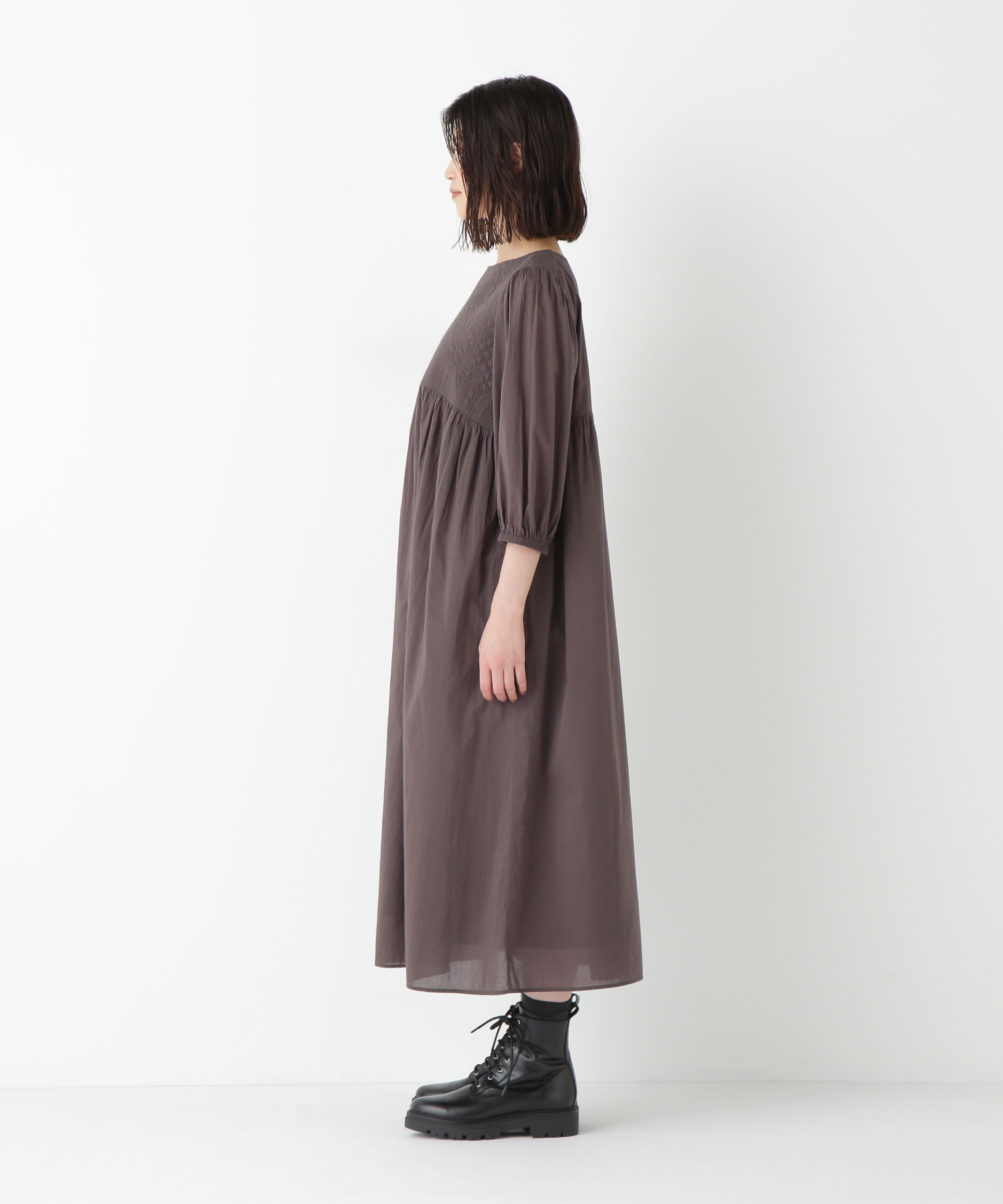  「◆インドコットンボイルキルティングドッキングワンピース」|ワンピース|