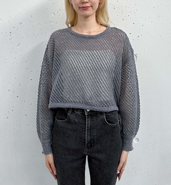 archives「ラメスパンコールメッシュニット」|ニット・セーター|