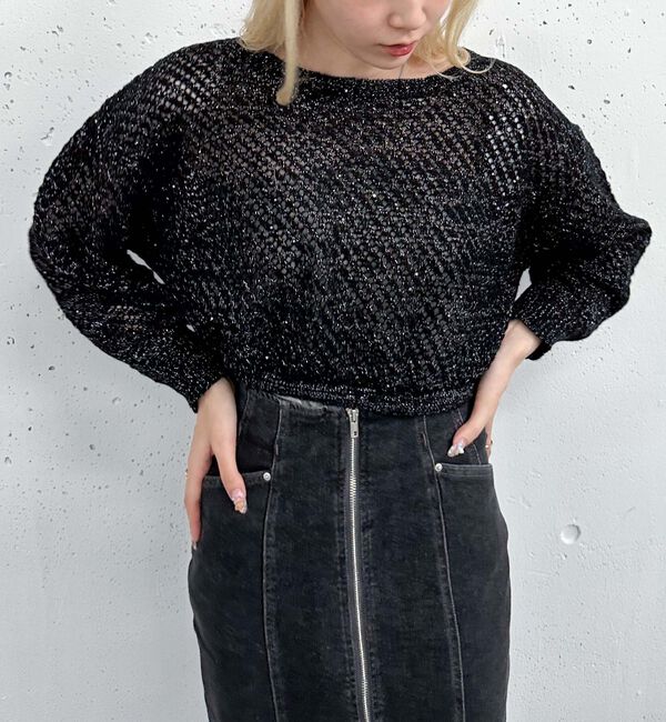 archives「ラメスパンコールメッシュニット」|ニット・セーター|