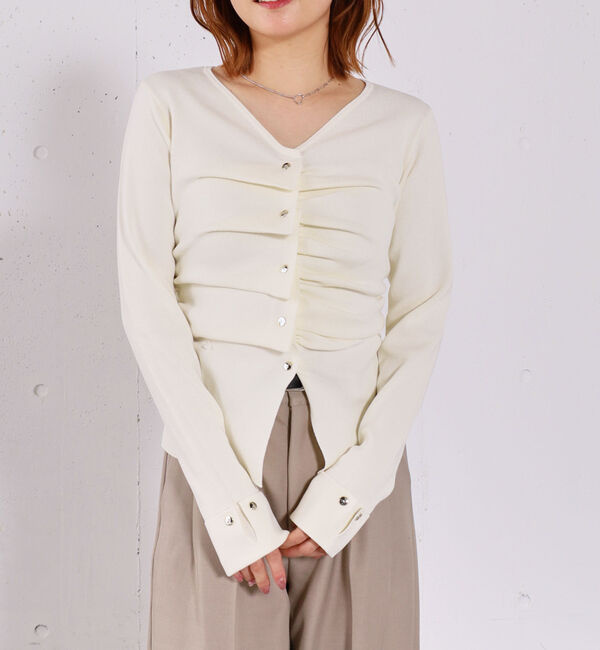 archives「スプリングタックボタンニットプルオーバー」|ニット・セーター|IVORY