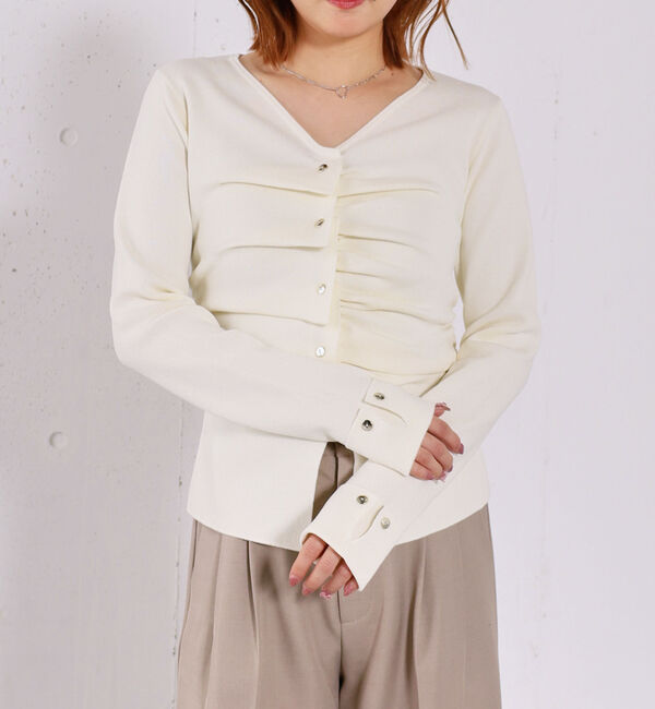 archives「スプリングタックボタンニットプルオーバー」|ニット・セーター|