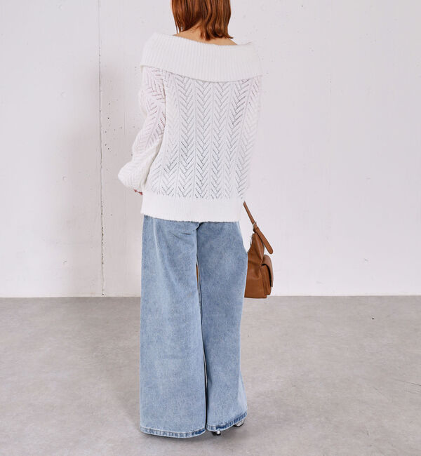 archives「ビックカラーオフショルミドルニットオーバー」|ニット・セーター|