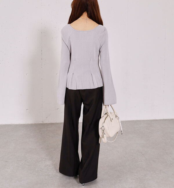 archives「【ＯＮかわ】タックペプラムリブニットカーディガン」|ニット・セーター|