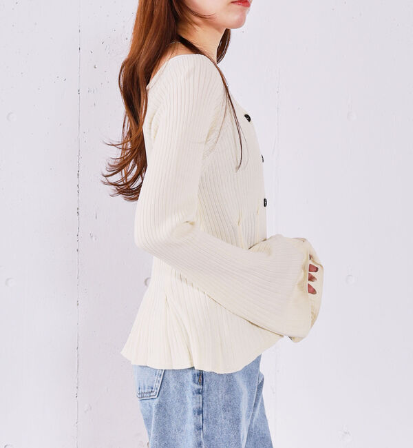 archives「【ＯＮかわ】タックペプラムリブニットカーディガン」|ニット・セーター|