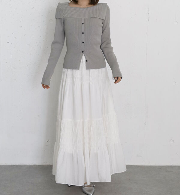 archives「フロントボタンライトオフショルニットプルオーバー」|ニット・セーター|