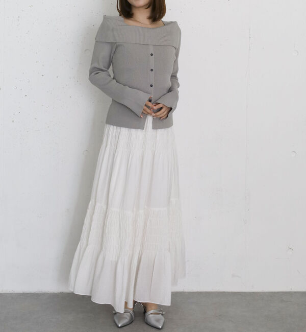 archives「フロントボタンライトオフショルニットプルオーバー」|ニット・セーター|