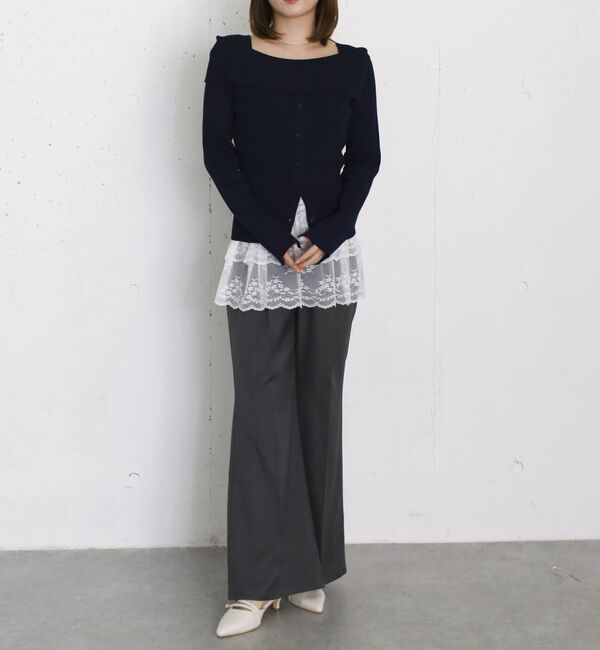 archives「フロントボタンライトオフショルニットプルオーバー」|ニット・セーター|