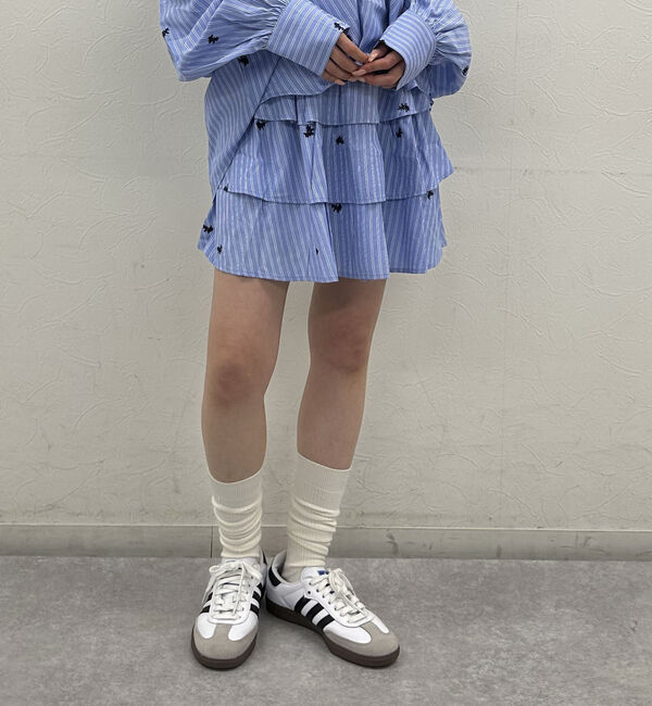 archives「花柄刺繍ストライプフリルミニＳＫ」|スカート|