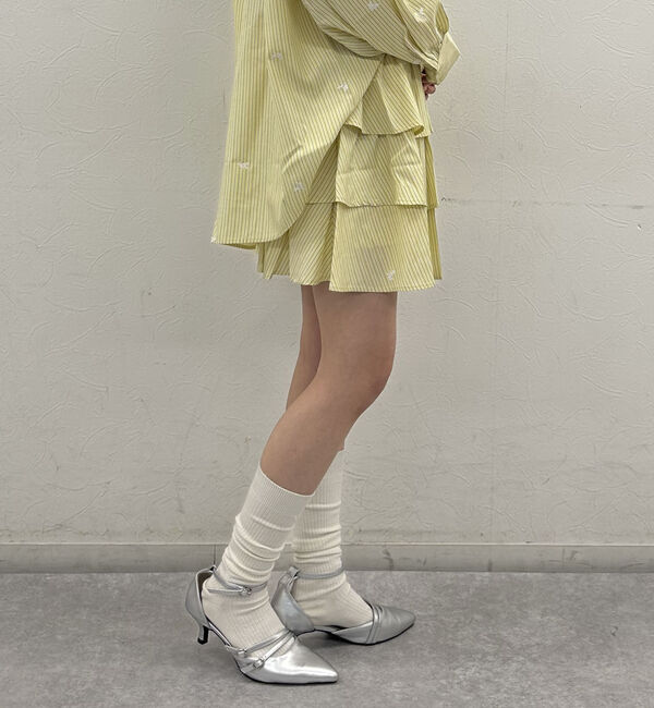 archives「花柄刺繍ストライプフリルミニＳＫ」|スカート|