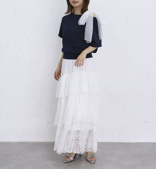 archives「アシンメトリーレースフリルティアードスカート」|スカート|