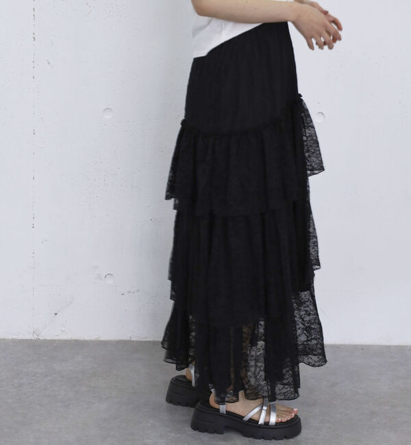 archives「アシンメトリーレースフリルティアードスカート」|スカート|