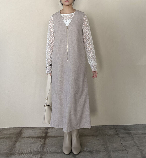 Doux archives「フロントジップジャンスカ」|ジャンパースカート|