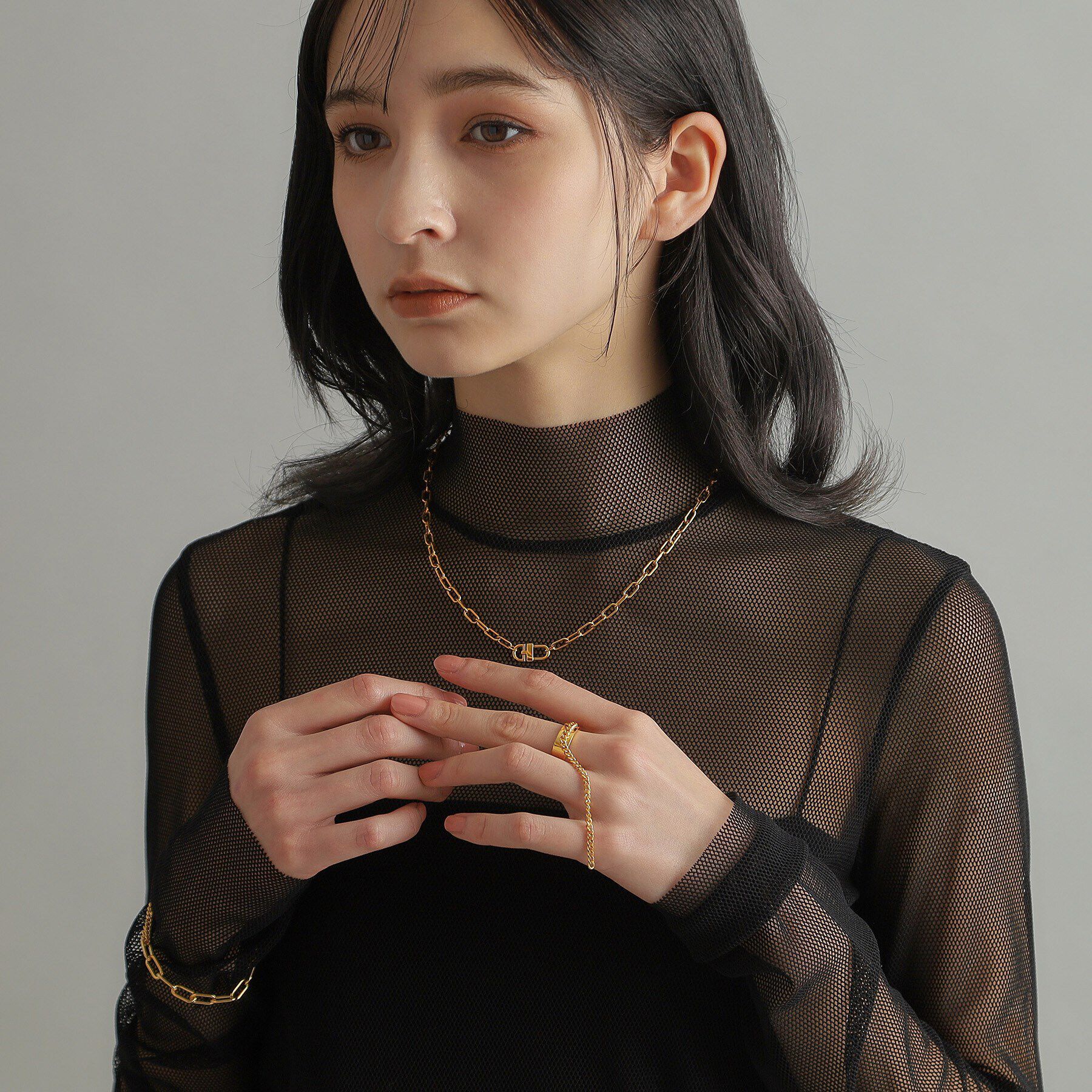 COCOSHNIK ONKITSCH「シルバー ロックモチーフネックレス GP」|ネックレス|