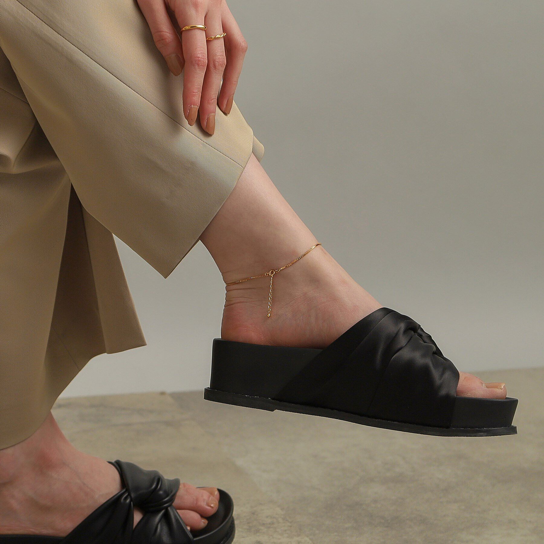 COCOSHNIK ONKITSCH「シルバー デザインチェーン ベネチアンアンクレット GP」|アンクレット|