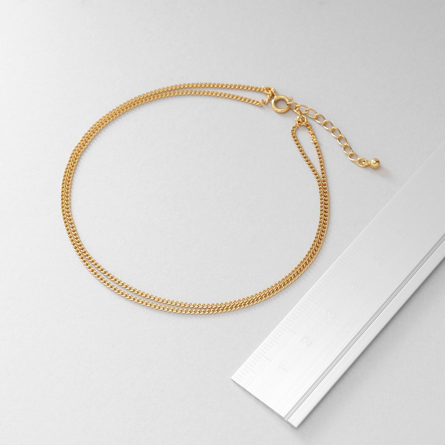 COCOSHNIK ONKITSCH「シルバー カーブチェーン ダブルアンクレット GP」|アンクレット|