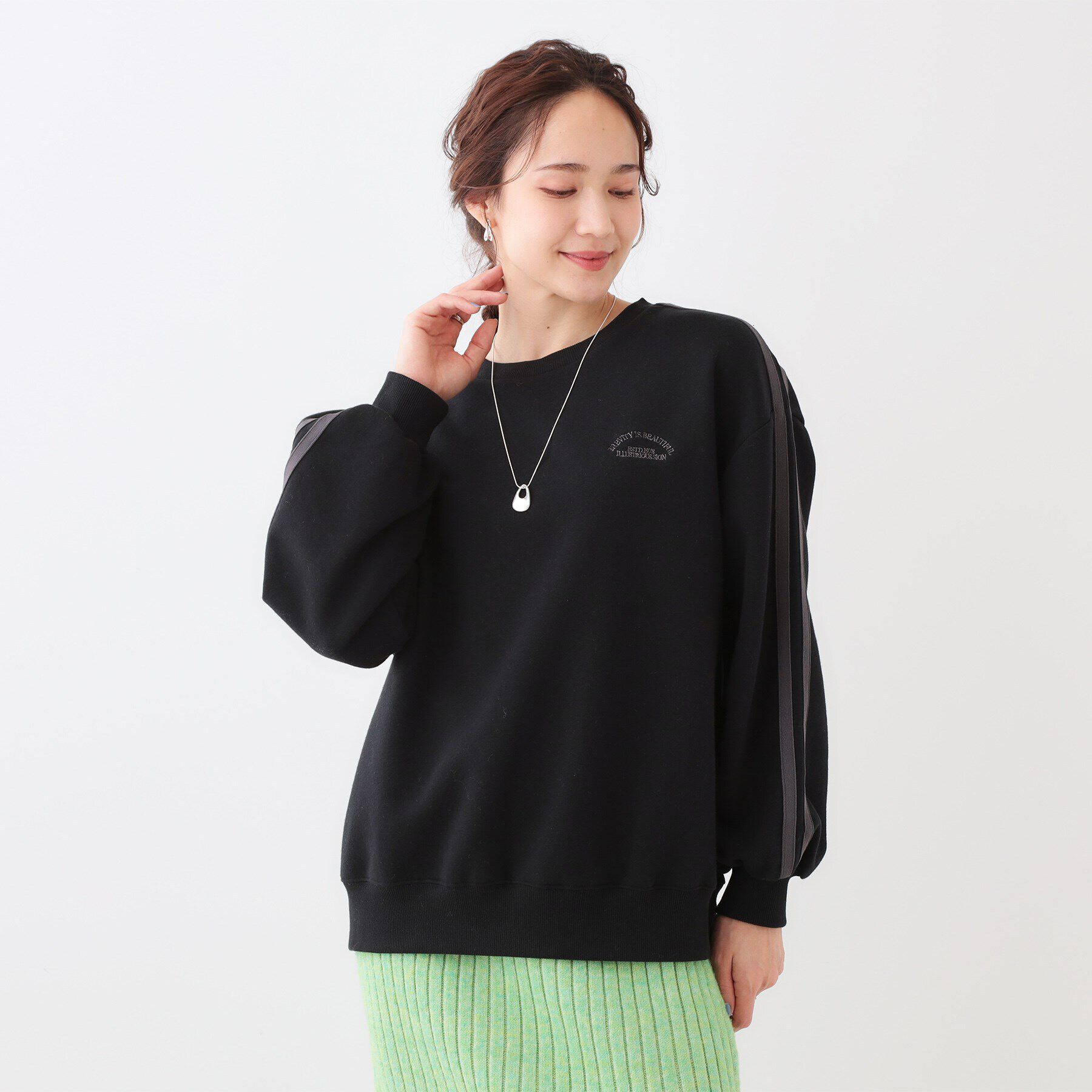 SHOO･LA･RUE「【洗える/S-LL】あったかライン入り裏起毛スウェット」|パーカー|