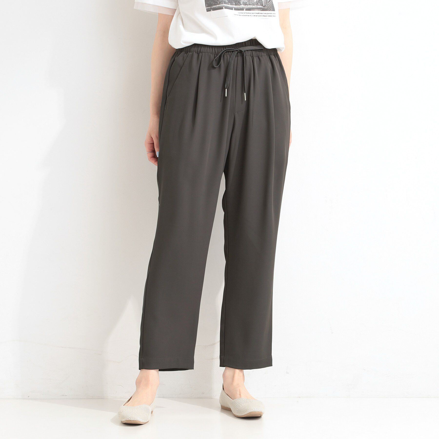 SHOO･LA･RUE「【セットアップ可/ひんやり/UV/SS-3L】さらさらぷるん イージーテーパードパンツ」|その他|