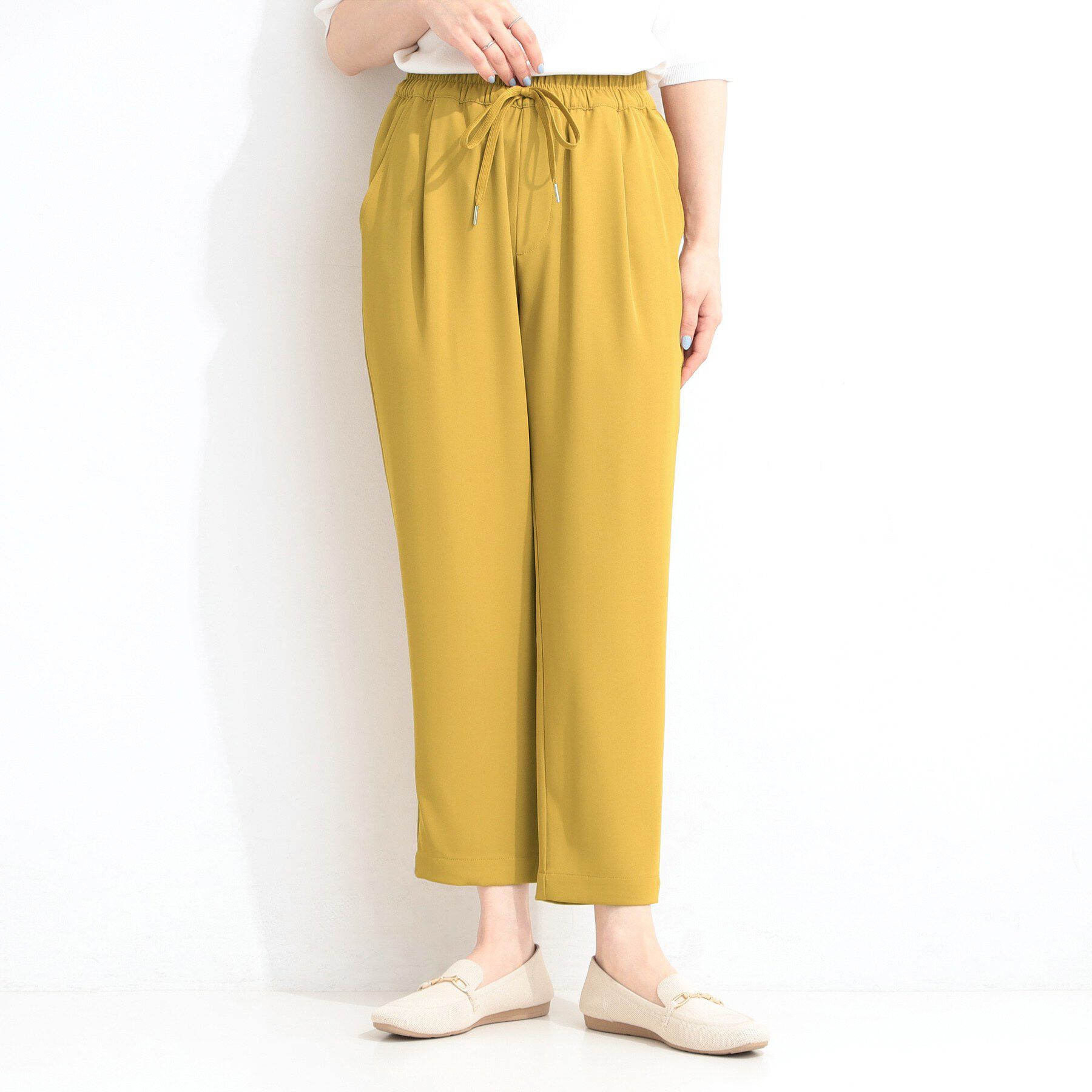 SHOO･LA･RUE「【セットアップ可/ひんやり/UV/SS-3L】さらさらぷるん イージーテーパードパンツ」|その他|