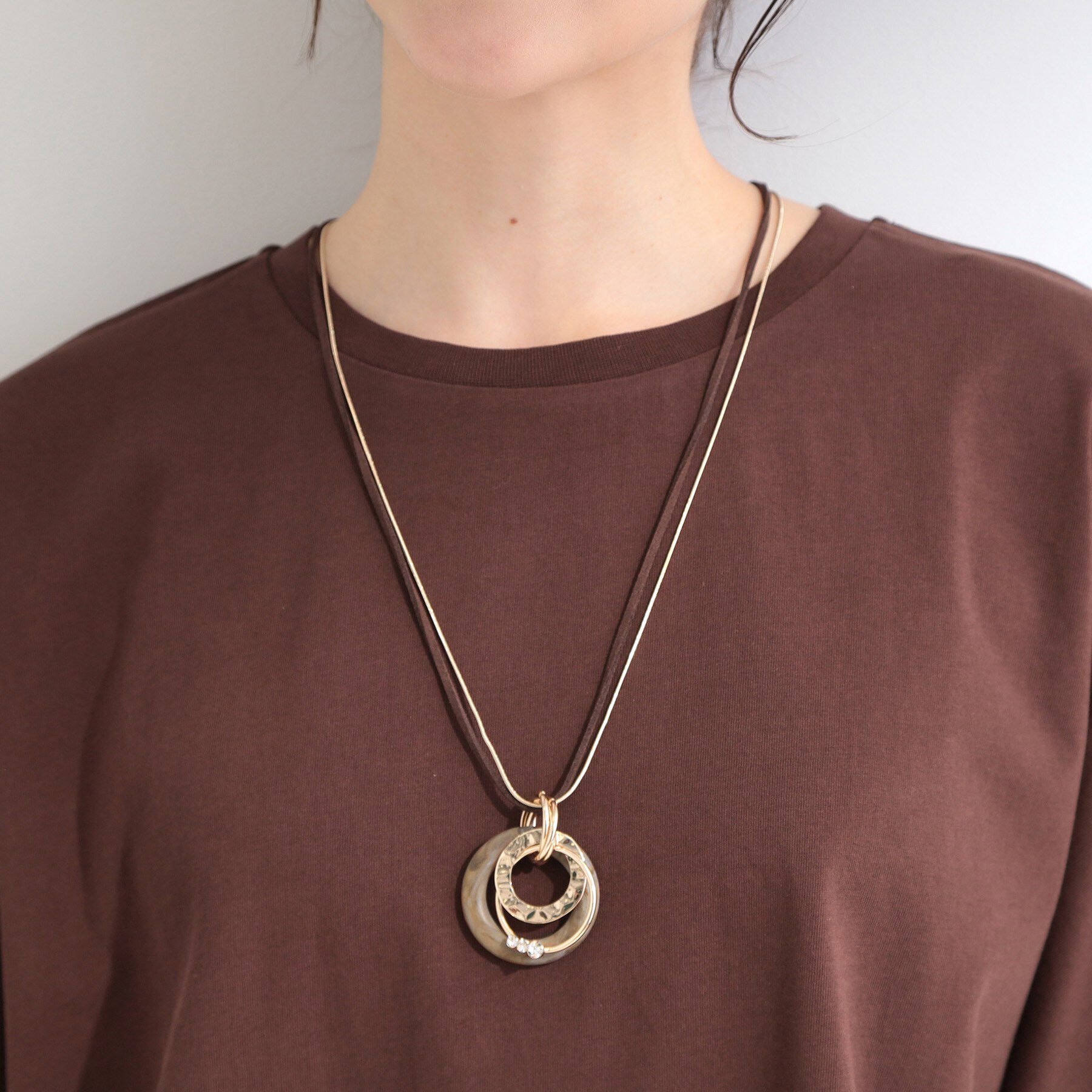 SHOO･LA･RUE「樹脂リングコード＆チェーンネックレス」|ネックレス|