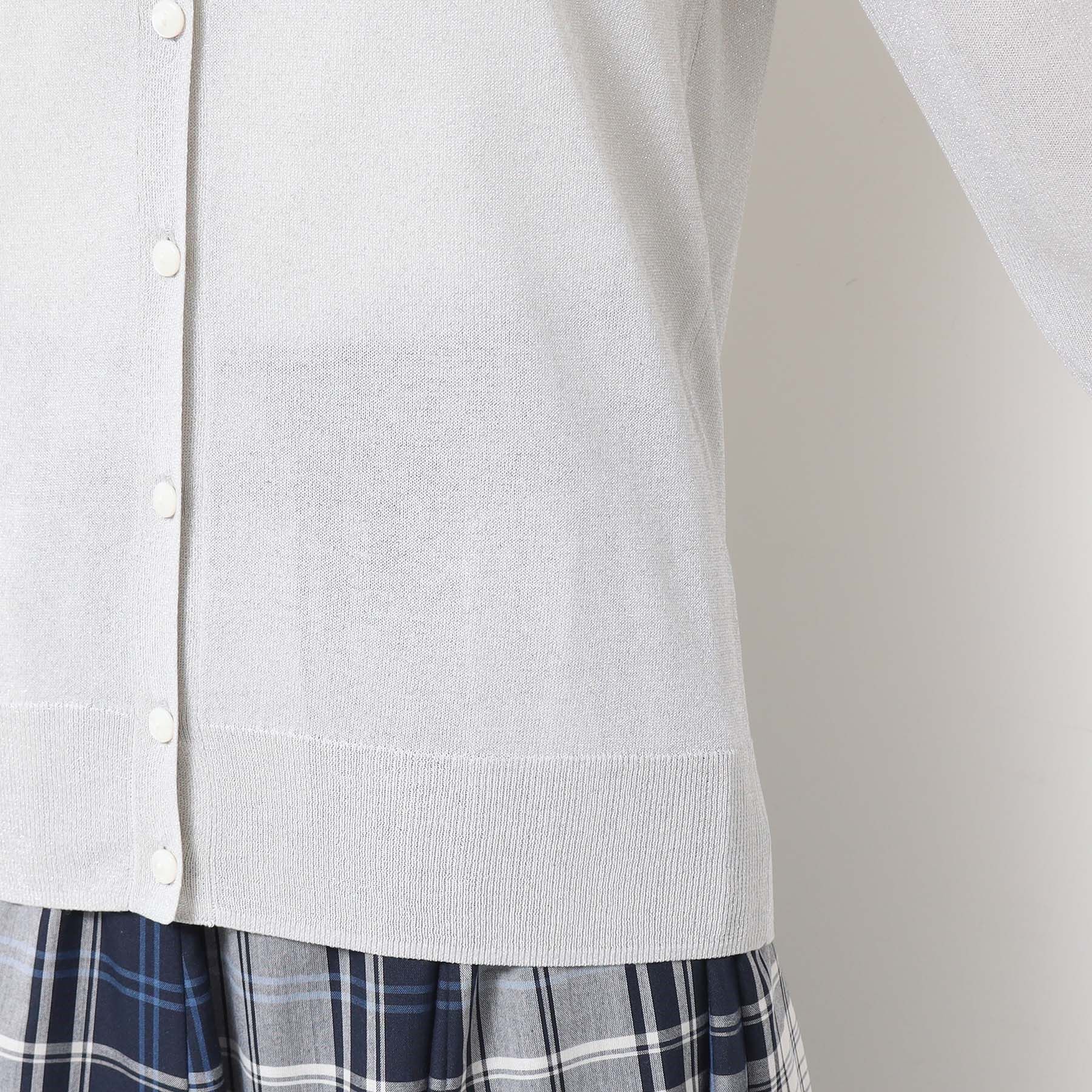 Dessin「【洗える】クルーネックミドル丈ラメカーディガン（S～L）」|カーディガン|