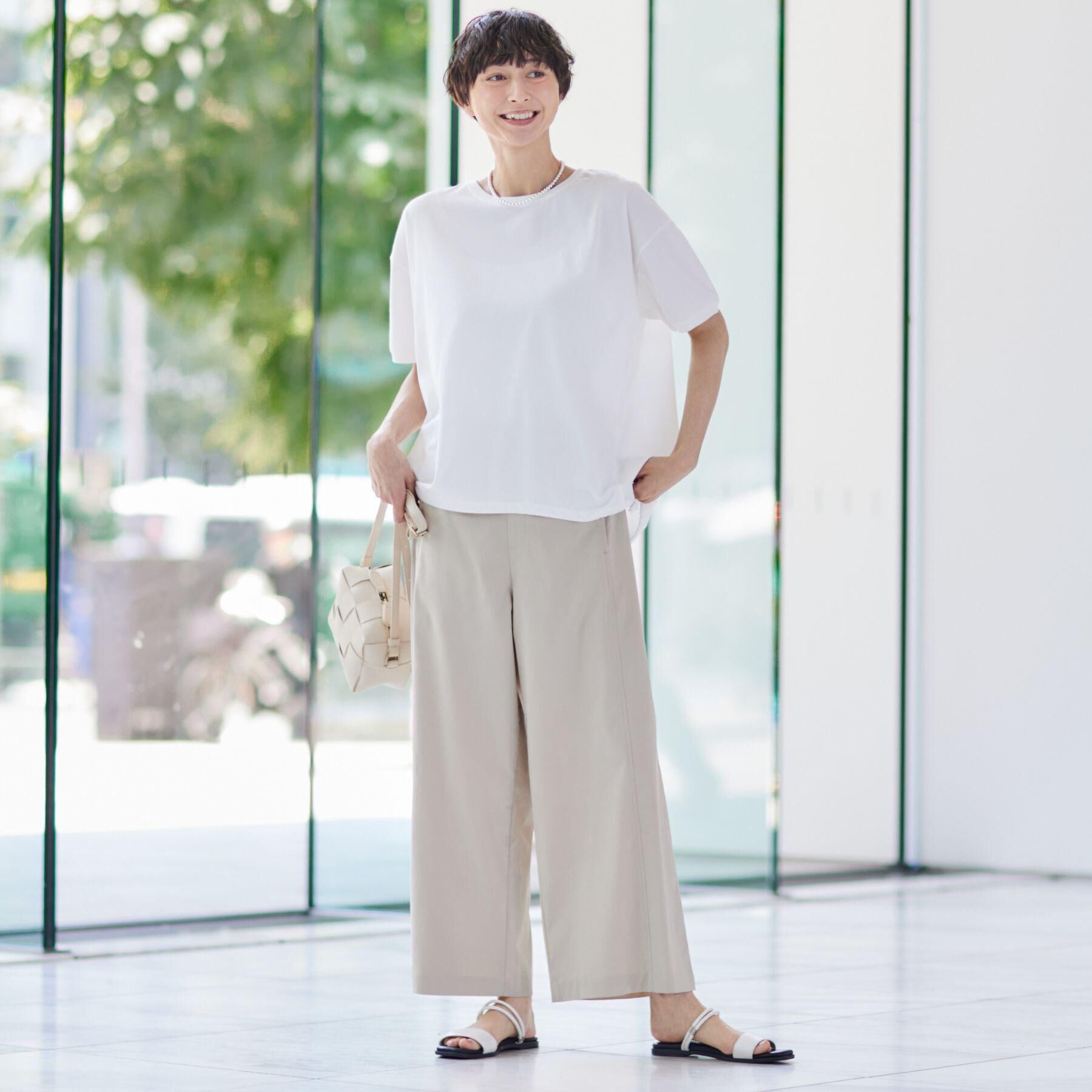 Dessin「【二の腕カバー/接触冷感/UV】ドローコードカットソー（XS～L）」|Tシャツ・カットソー|