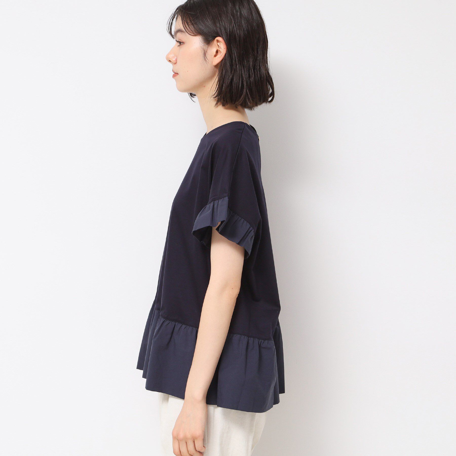 Dessin「◆【洗える】ラッフルドッキングカットソー」|Tシャツ・カットソー|