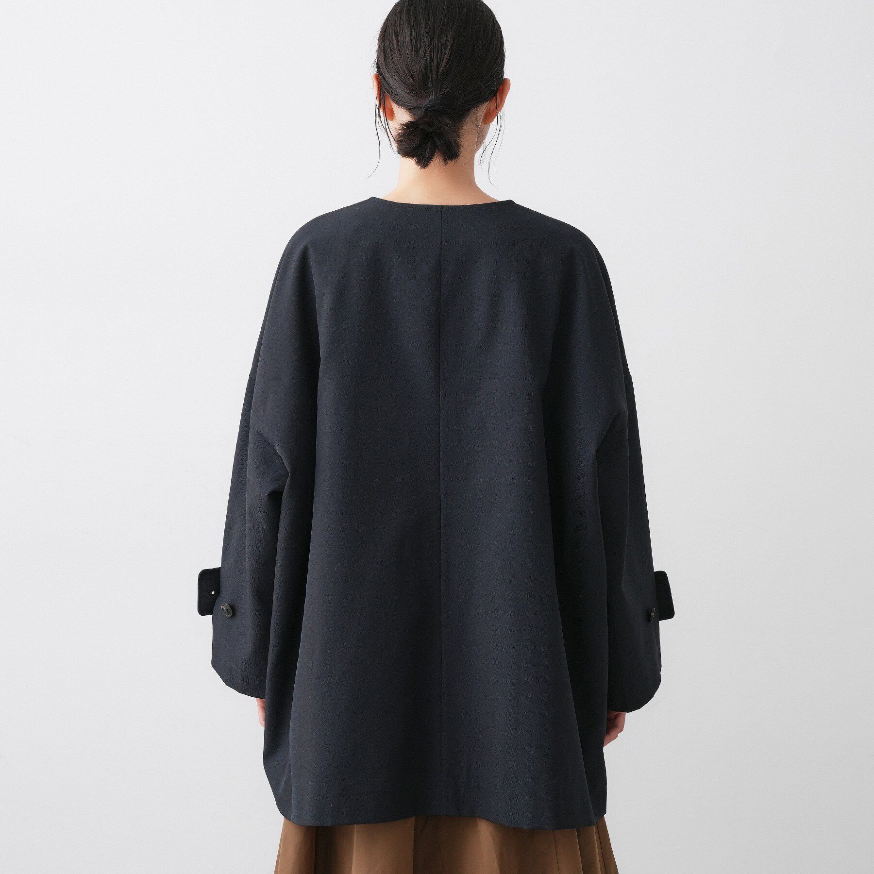 Dessin「【花粉ガード/撥水加工/洗える】クルーネックスプリングコート」|ノーカラーコート|