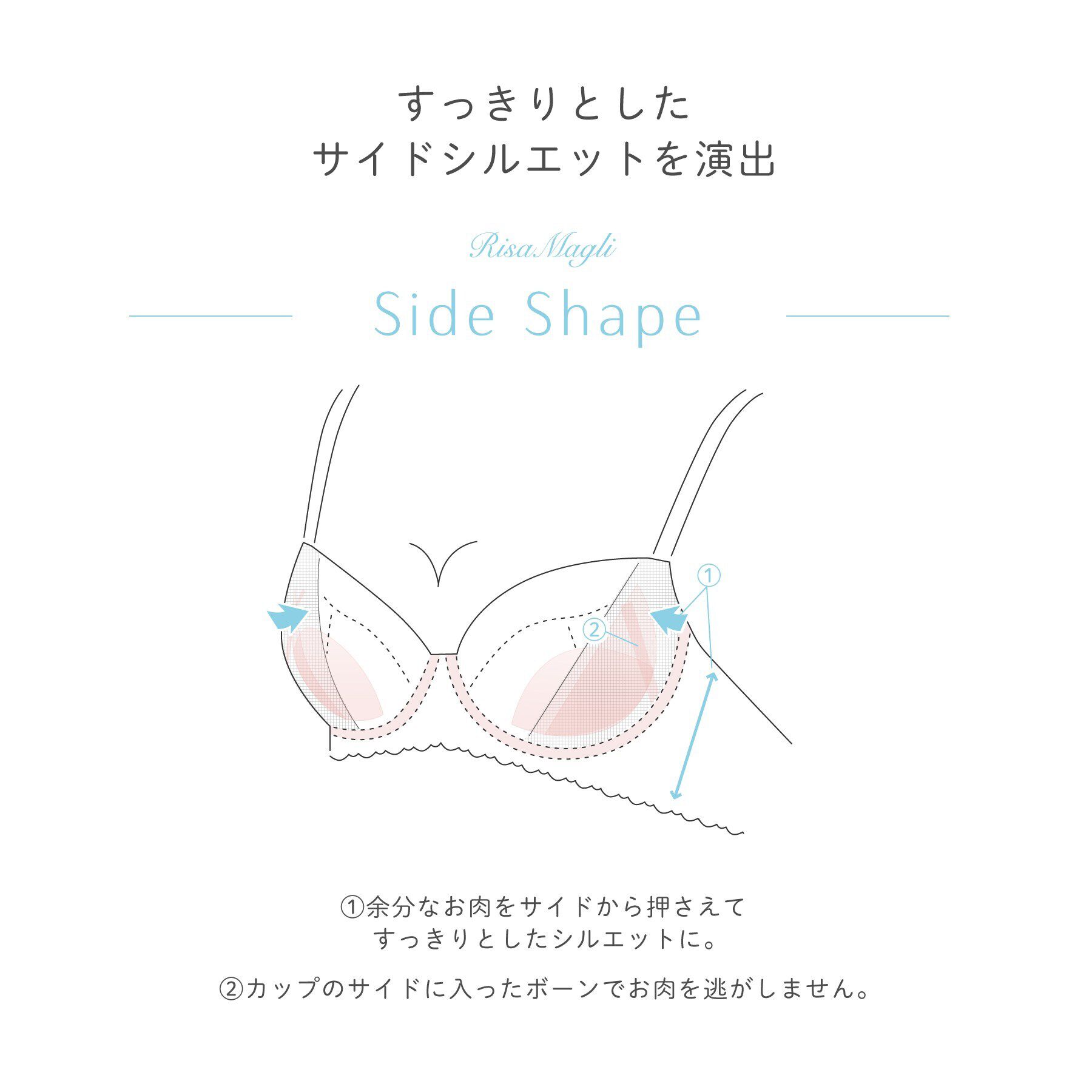 Risa Magli「マデリン ブラジャー（E-F）＜サイドシェイプ＞」|インナー|